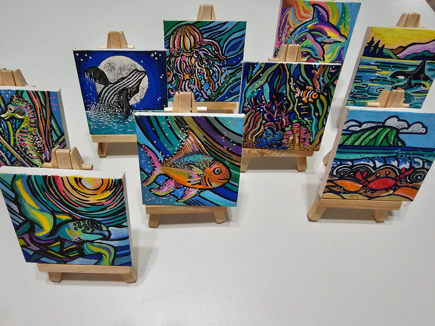 Mini oil paintings on canvas - Marine magic
