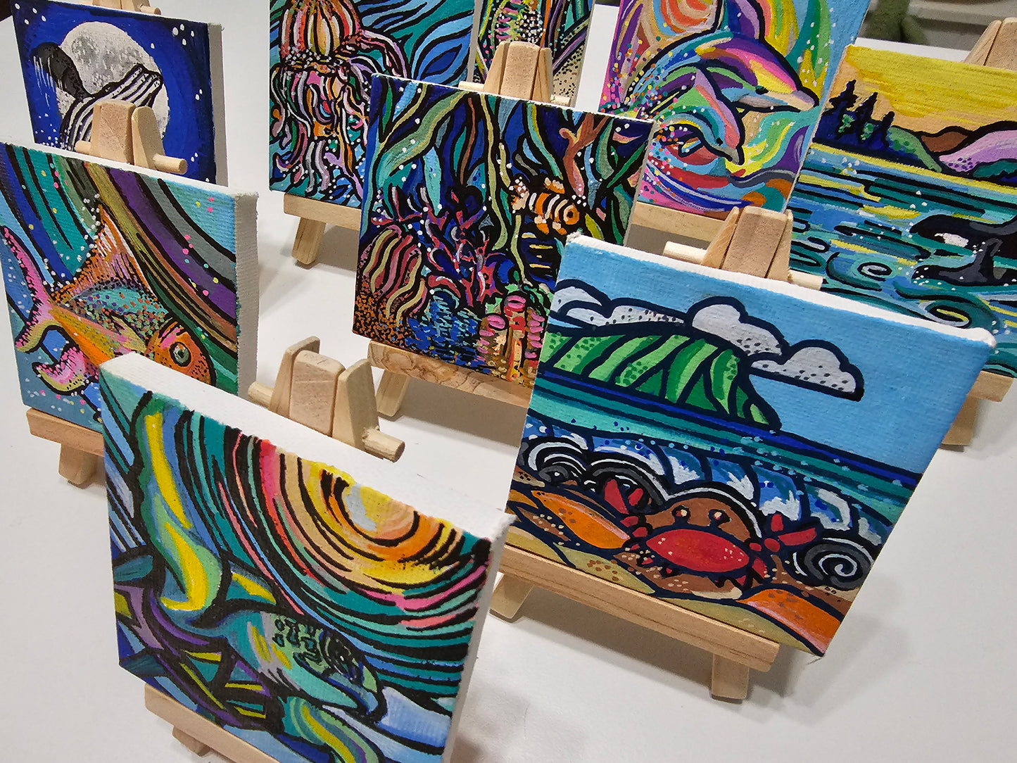 Mini oil paintings on canvas - Marine magic