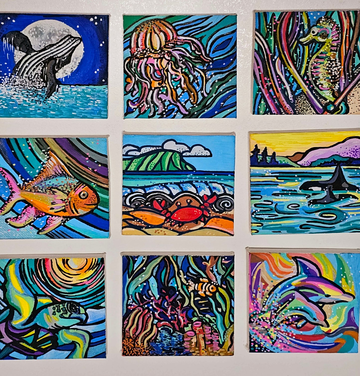 Mini oil paintings on canvas - Marine magic
