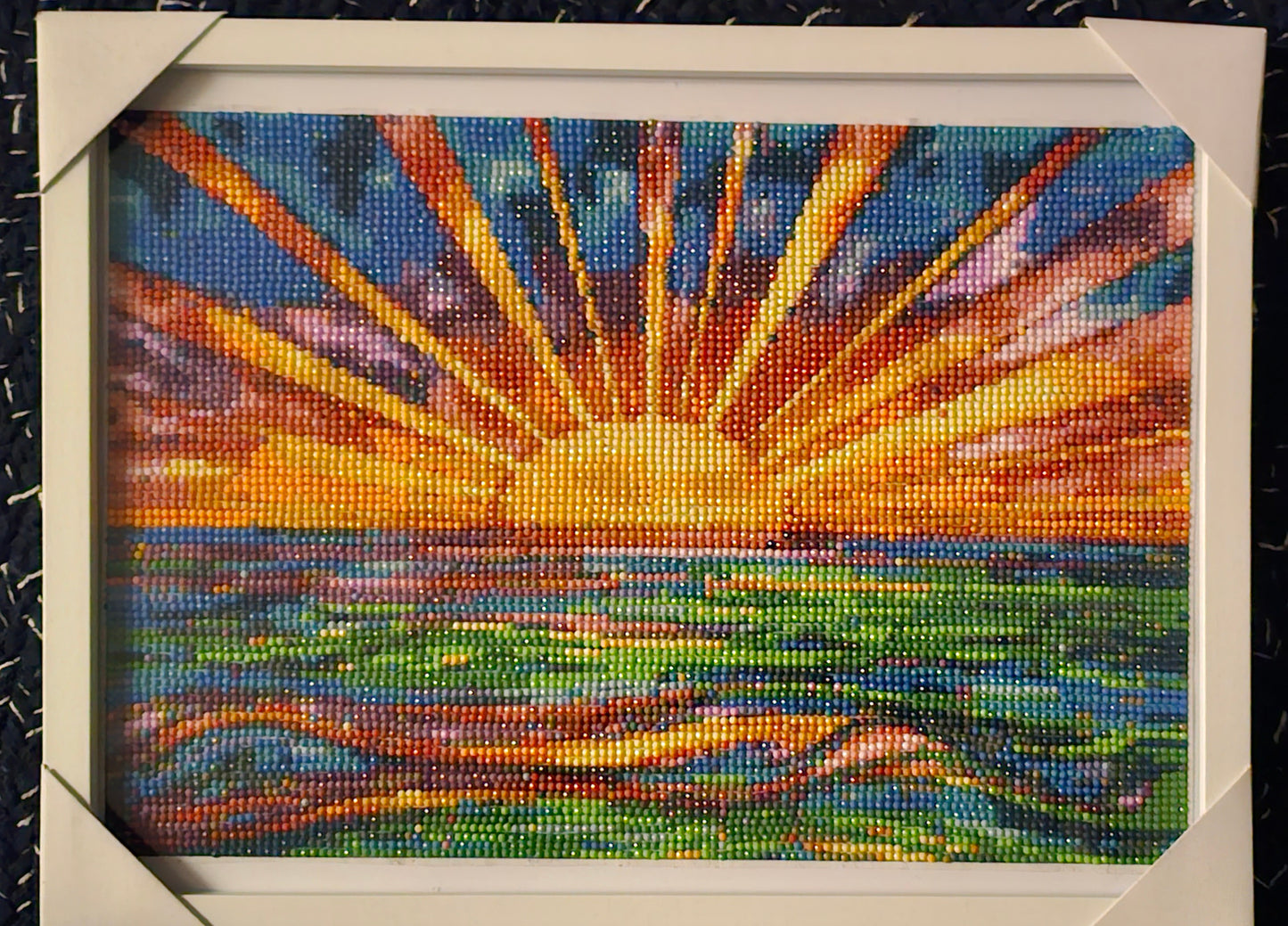 Groovy baby colourful sunrise framed wall art