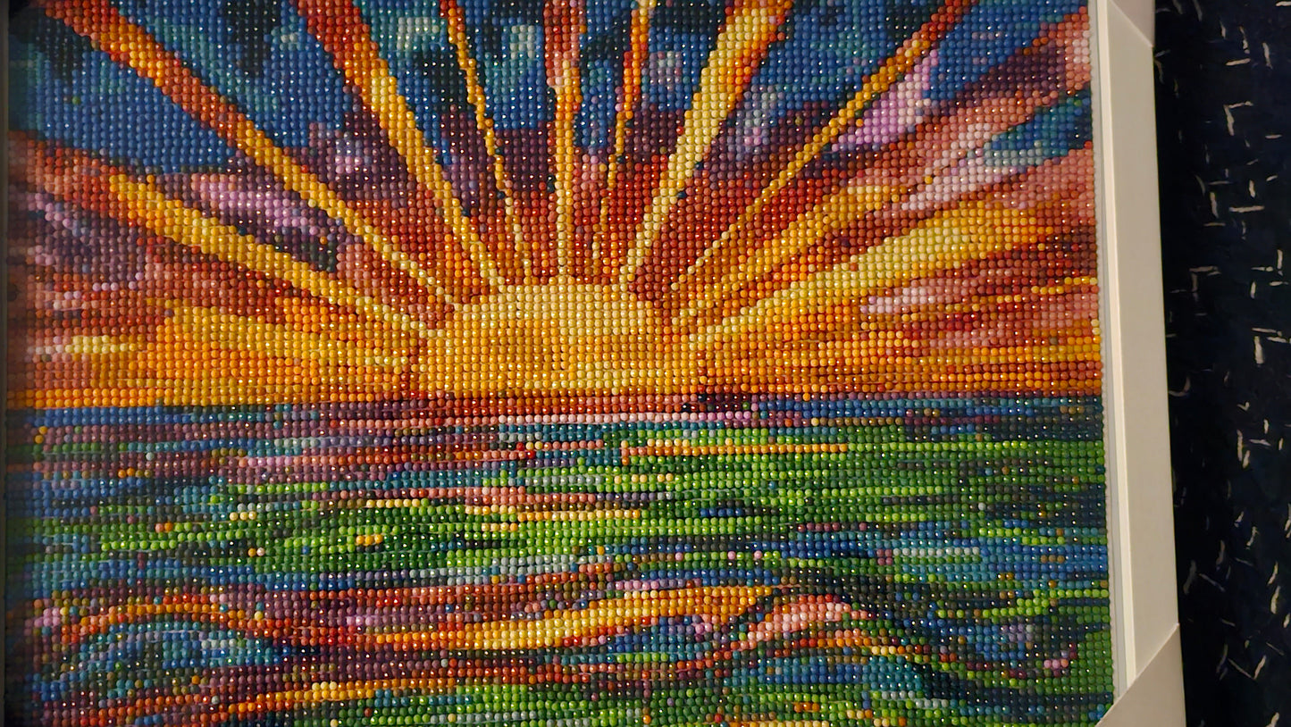 Groovy baby colourful sunrise framed wall art