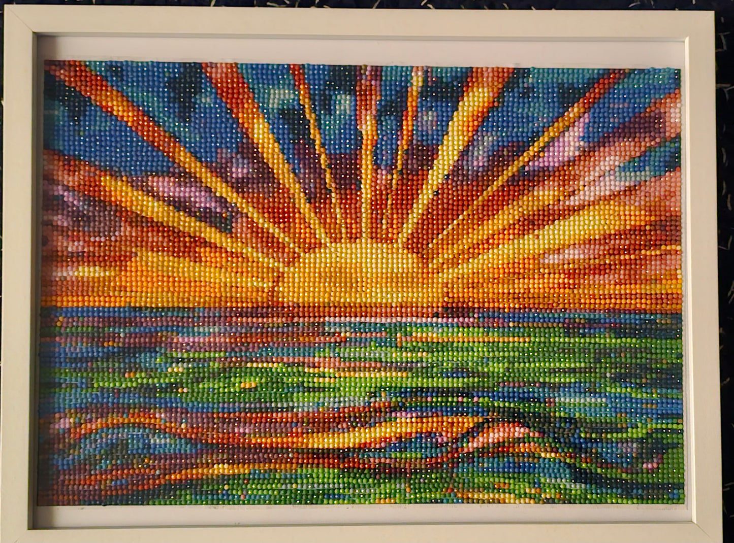 Groovy baby colourful sunrise framed wall art