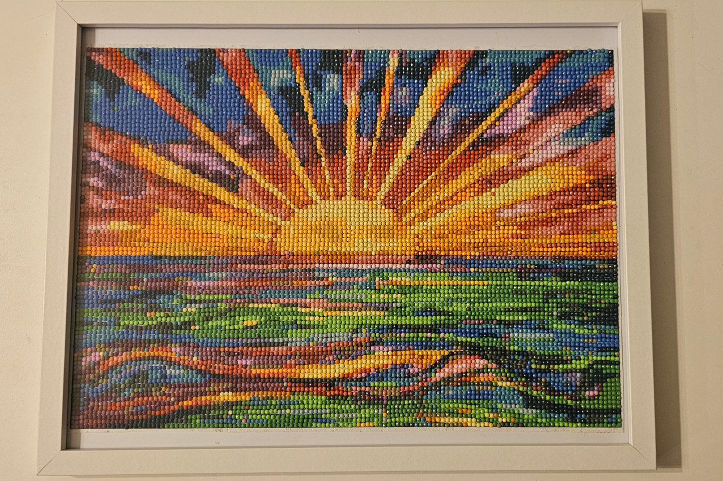Groovy baby colourful sunrise framed wall art