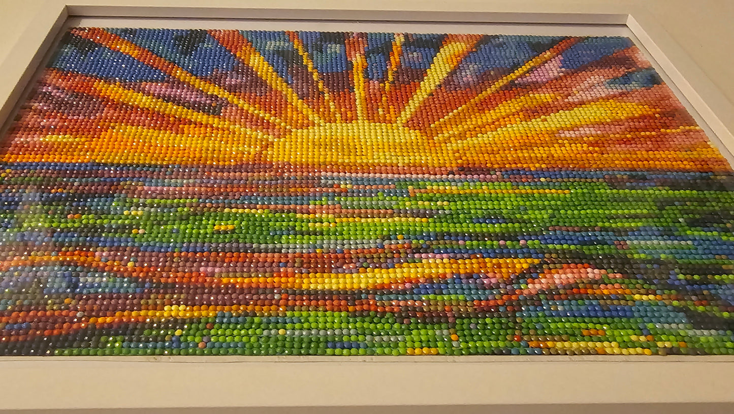 Groovy baby colourful sunrise framed wall art