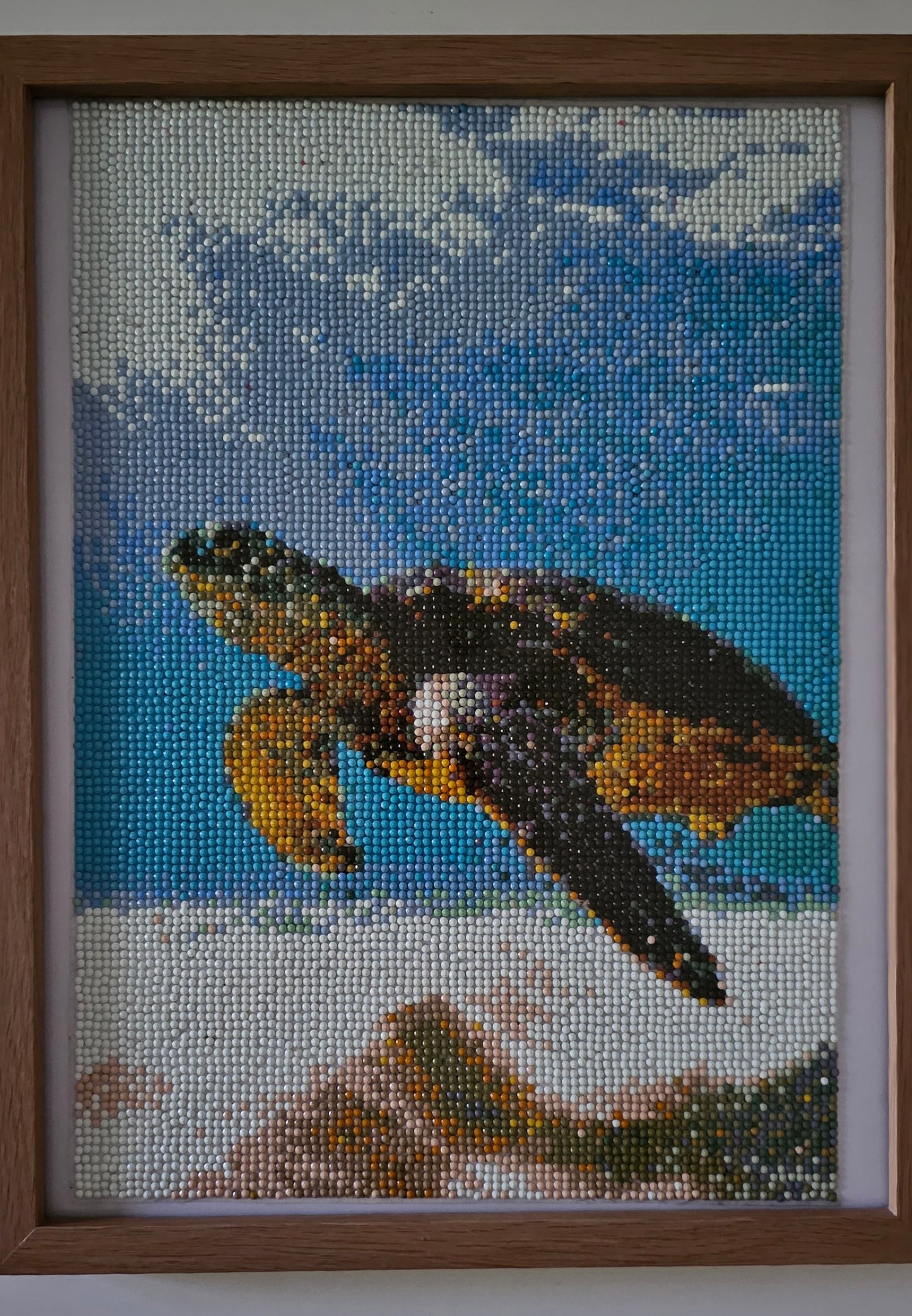 Groovy baby framed artwork - Green Sea turtle