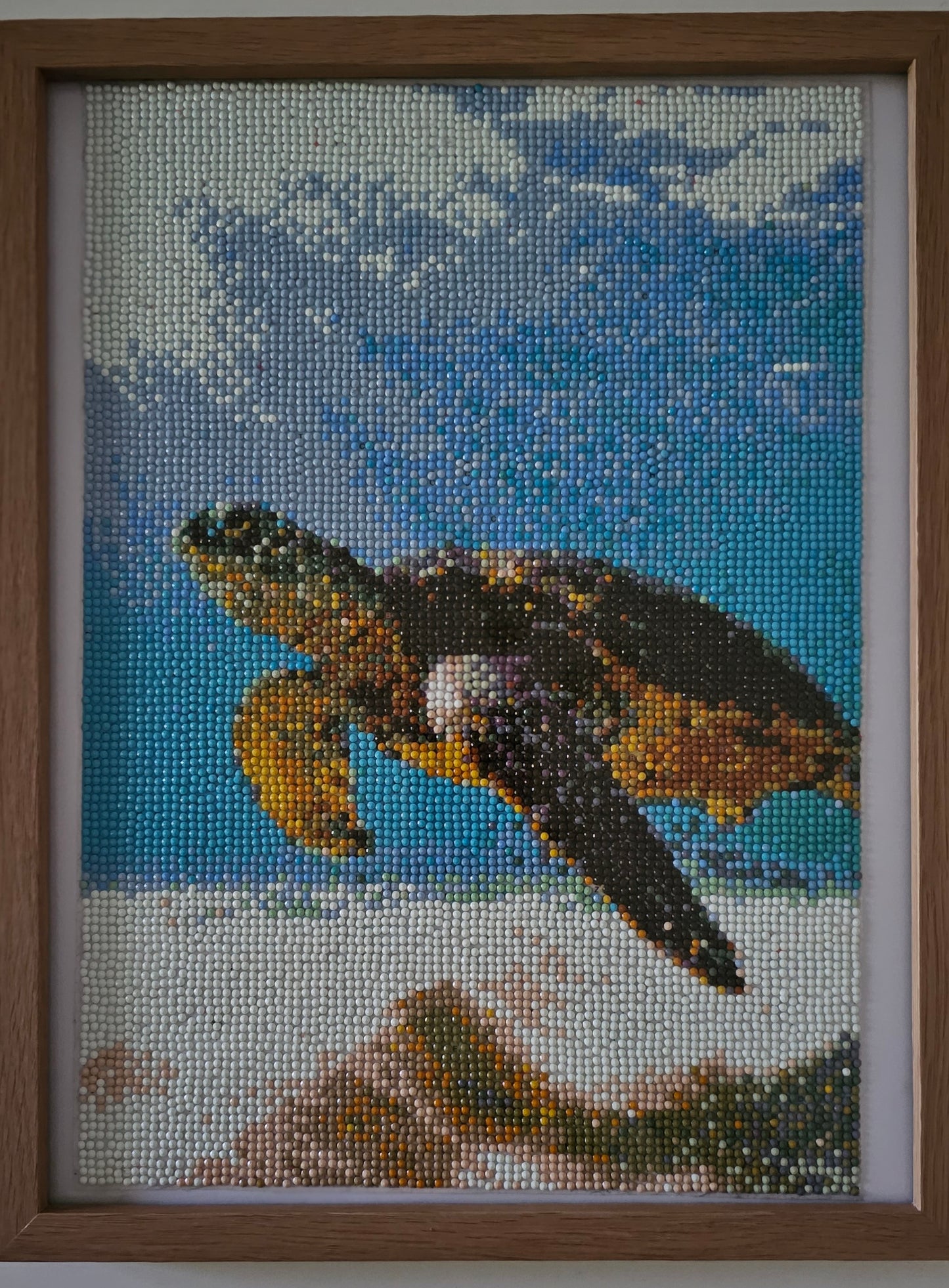 Groovy baby framed artwork - Green Sea turtle