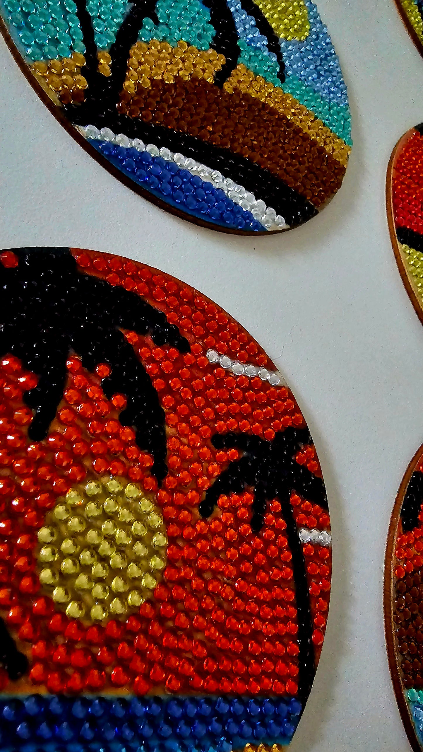 Retro vintage-style coasters - Red palms