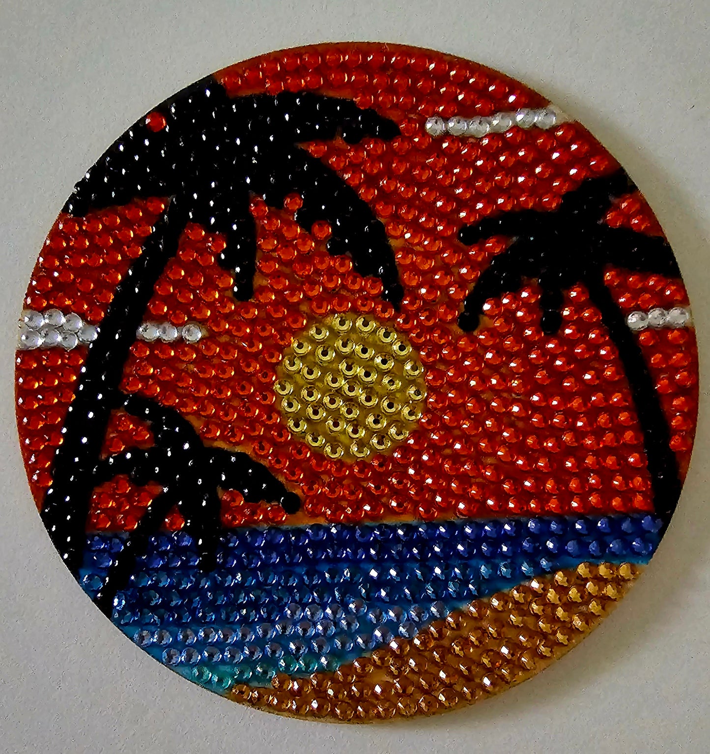 Retro vintage-style coasters - Red palms