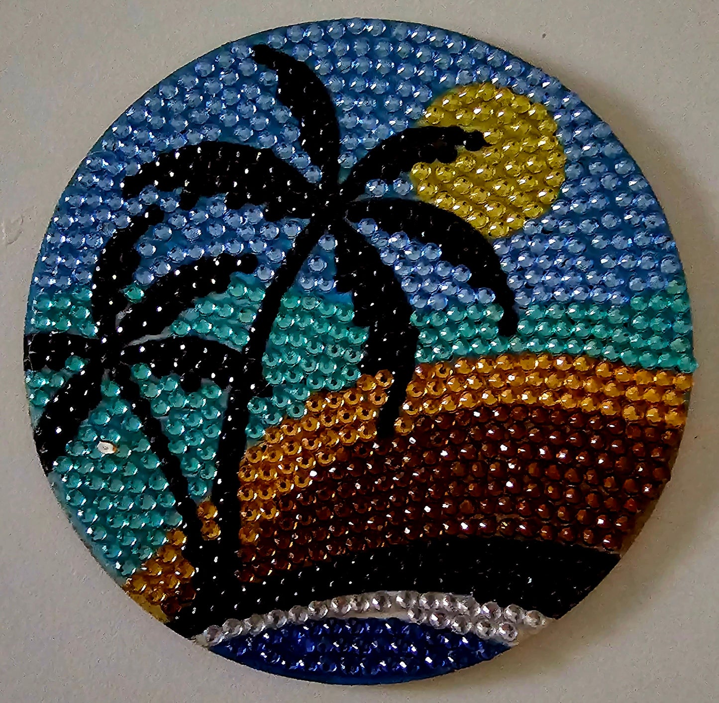 Retro vintage-style coasters - Red palms