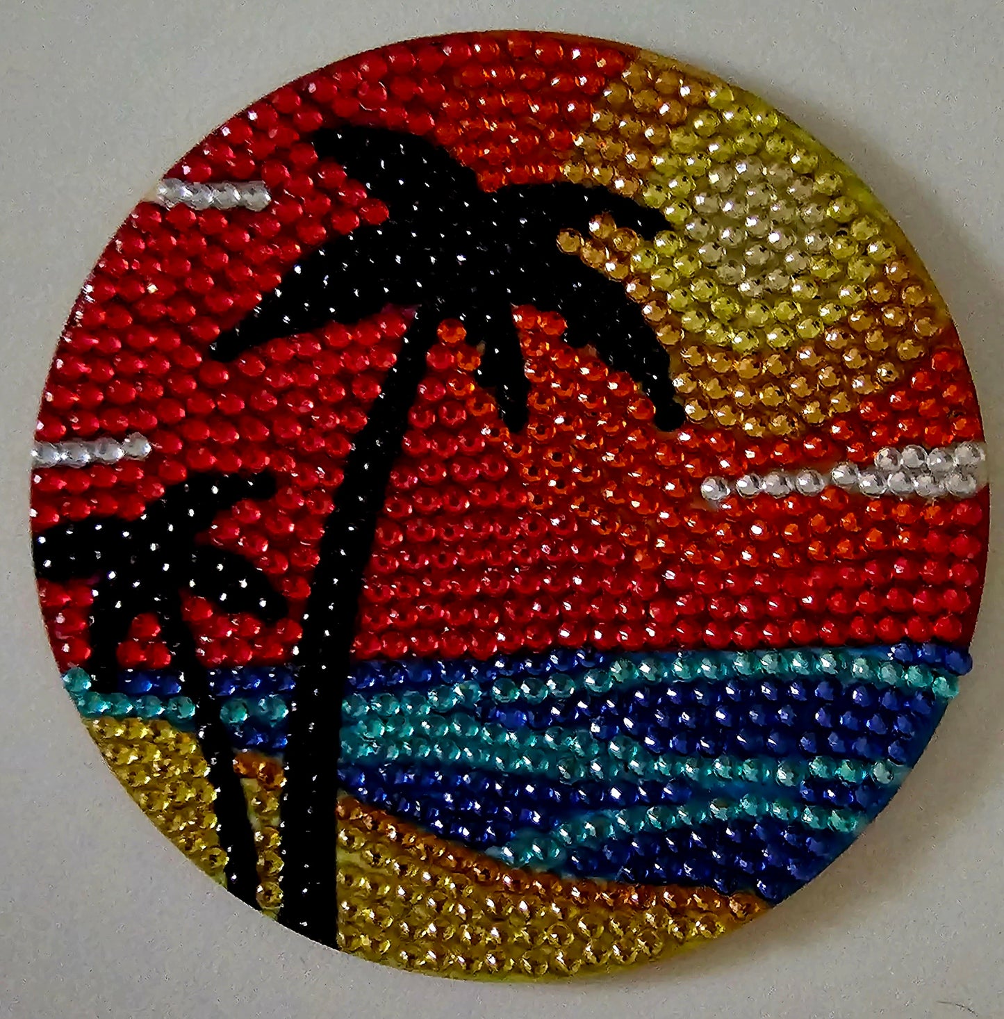 Retro vintage-style coasters - Red palms