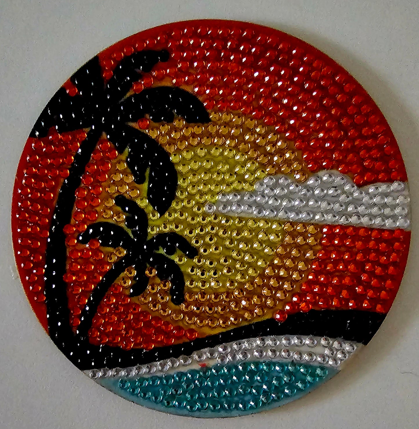 Retro vintage-style coasters - Red palms