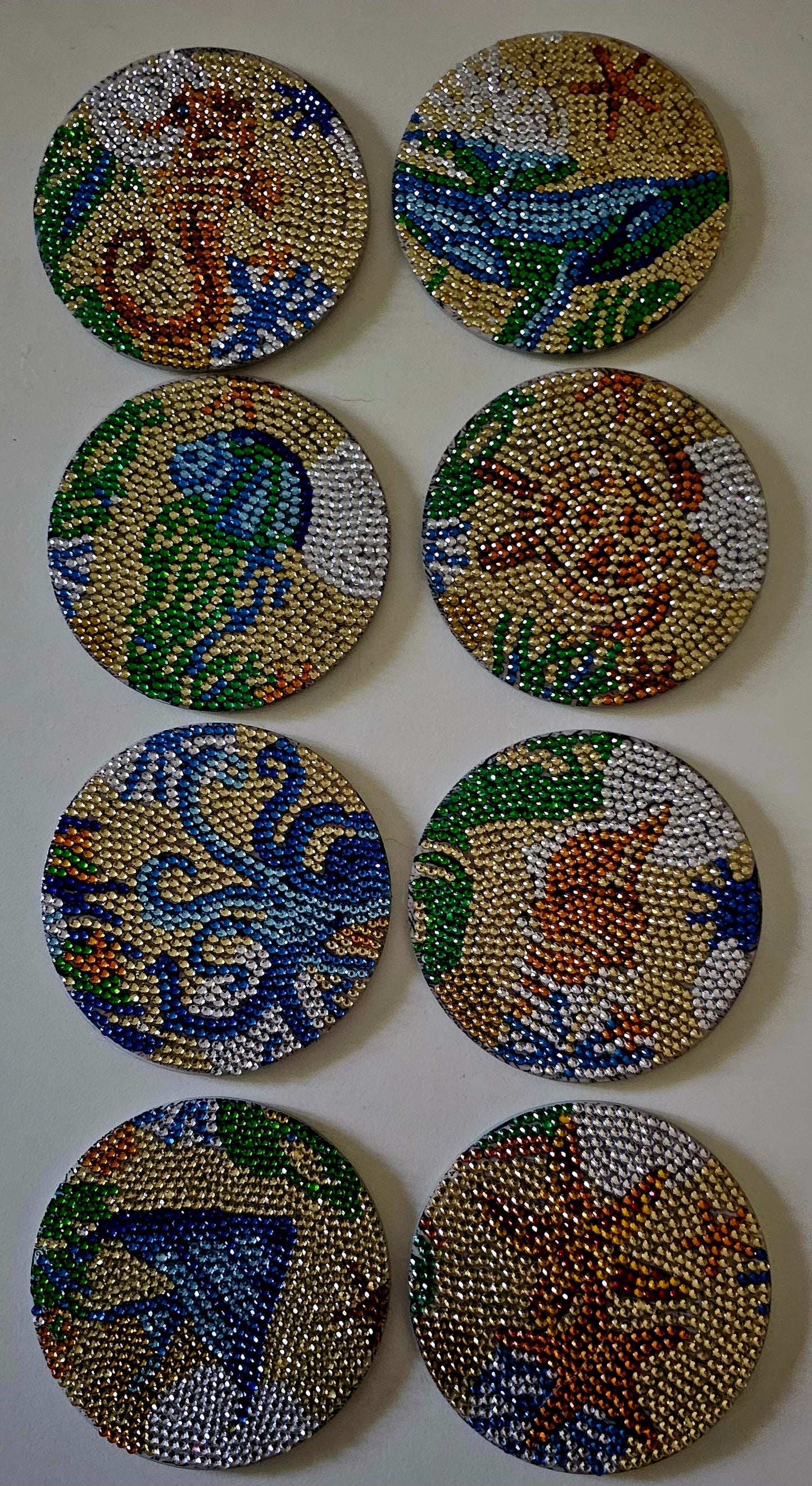 Beach house bling coaster set