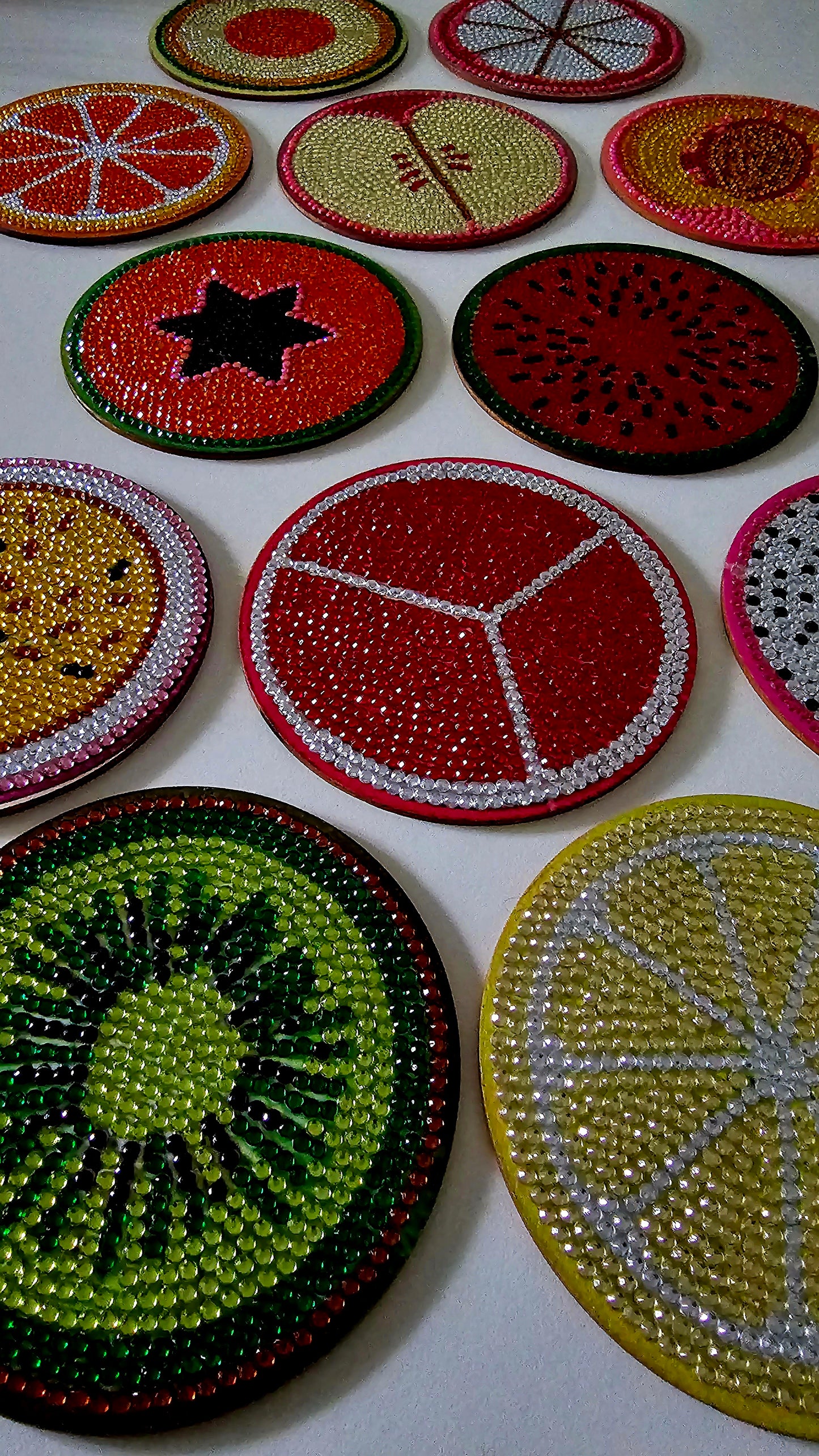 Summer fruit slices - coaster set