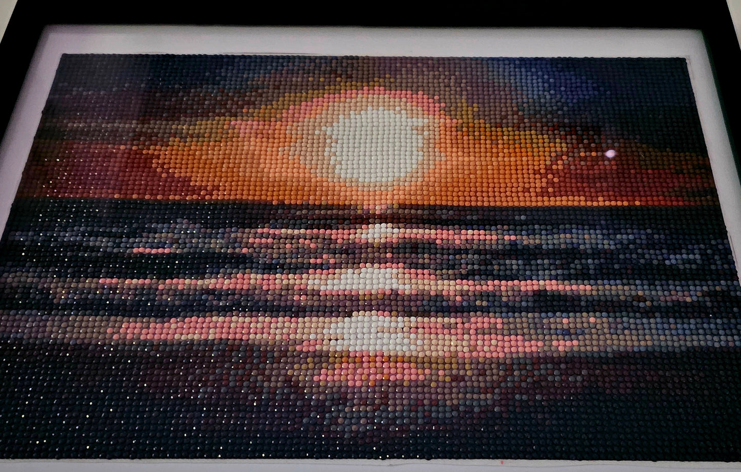 Groovy baby framed artwork - Moonrise over the ocean