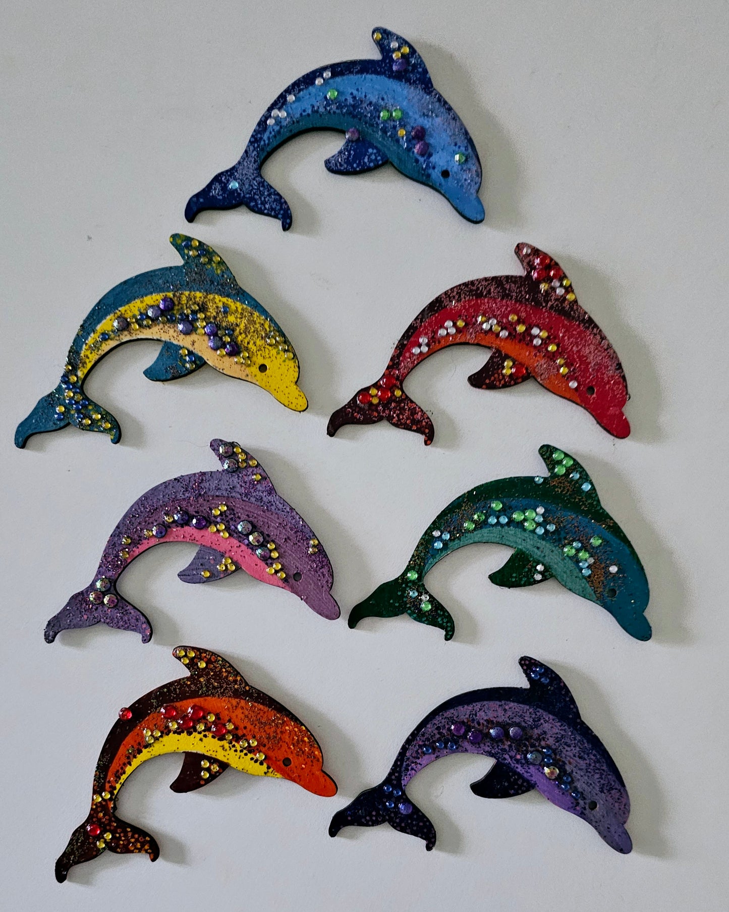Wooden handmade fridge magnets - Wild (and free) dolphins