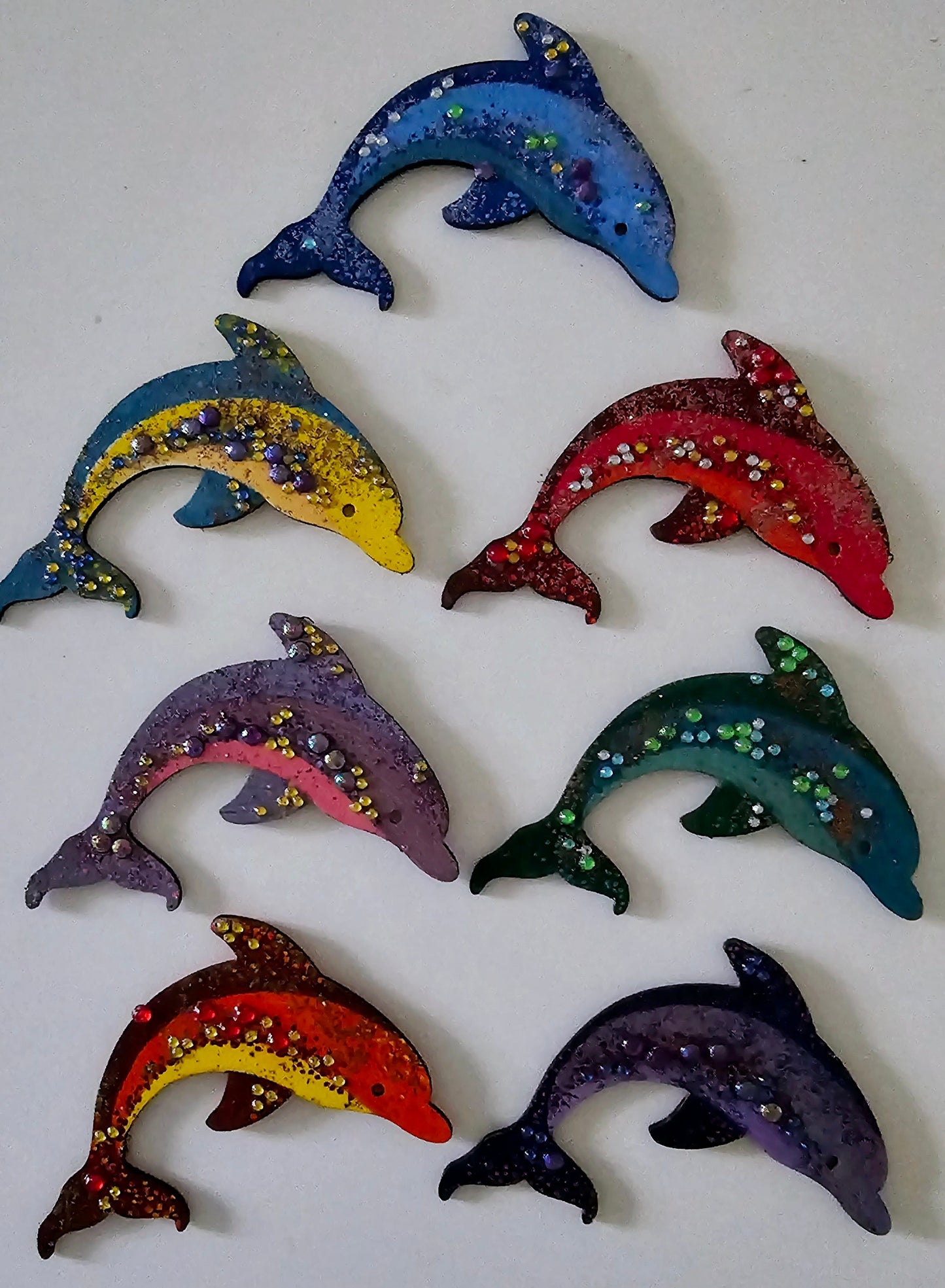 Wooden handmade fridge magnets - Wild (and free) dolphins