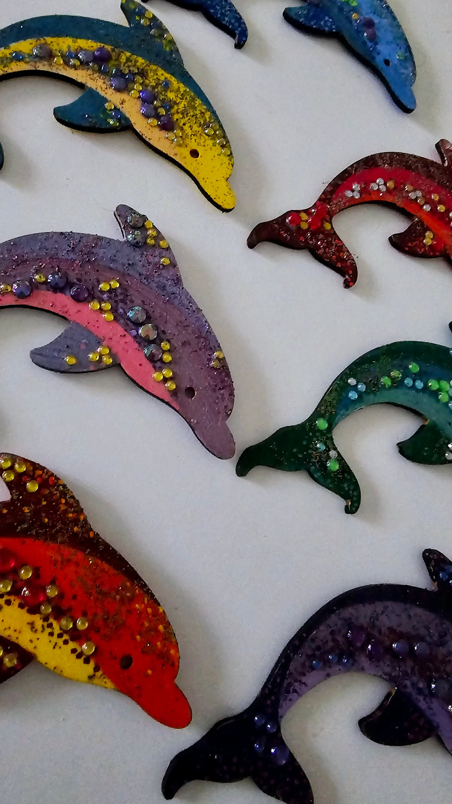 Wooden handmade fridge magnets - Wild (and free) dolphins