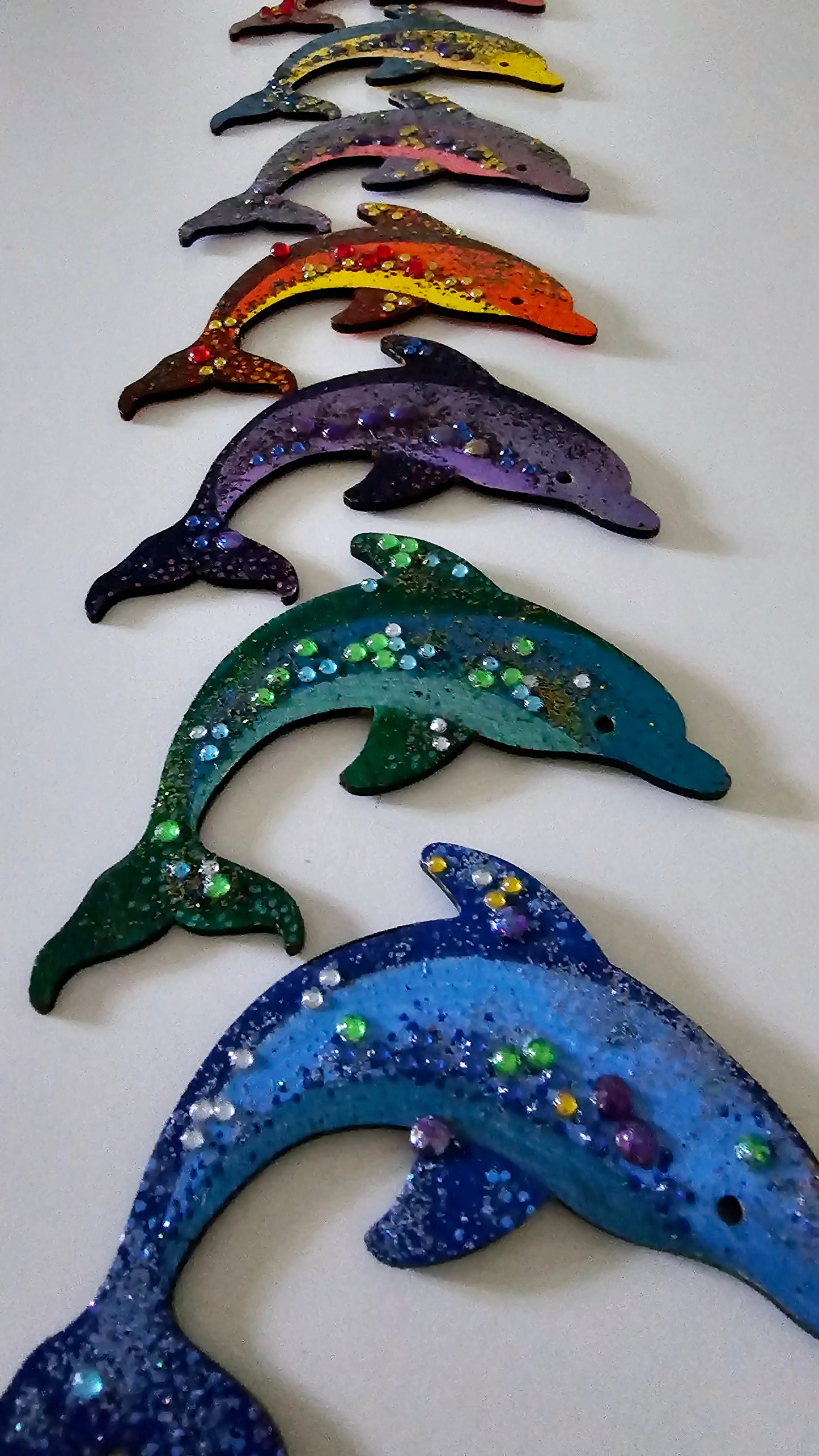 Wooden handmade fridge magnets - Wild (and free) dolphins