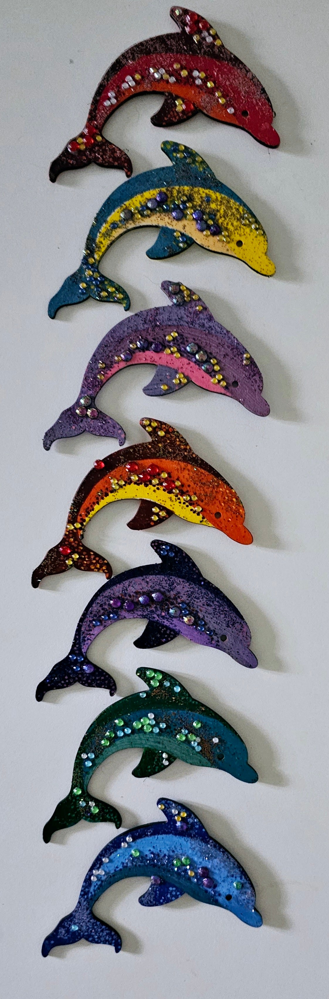 Wooden handmade fridge magnets - Wild (and free) dolphins