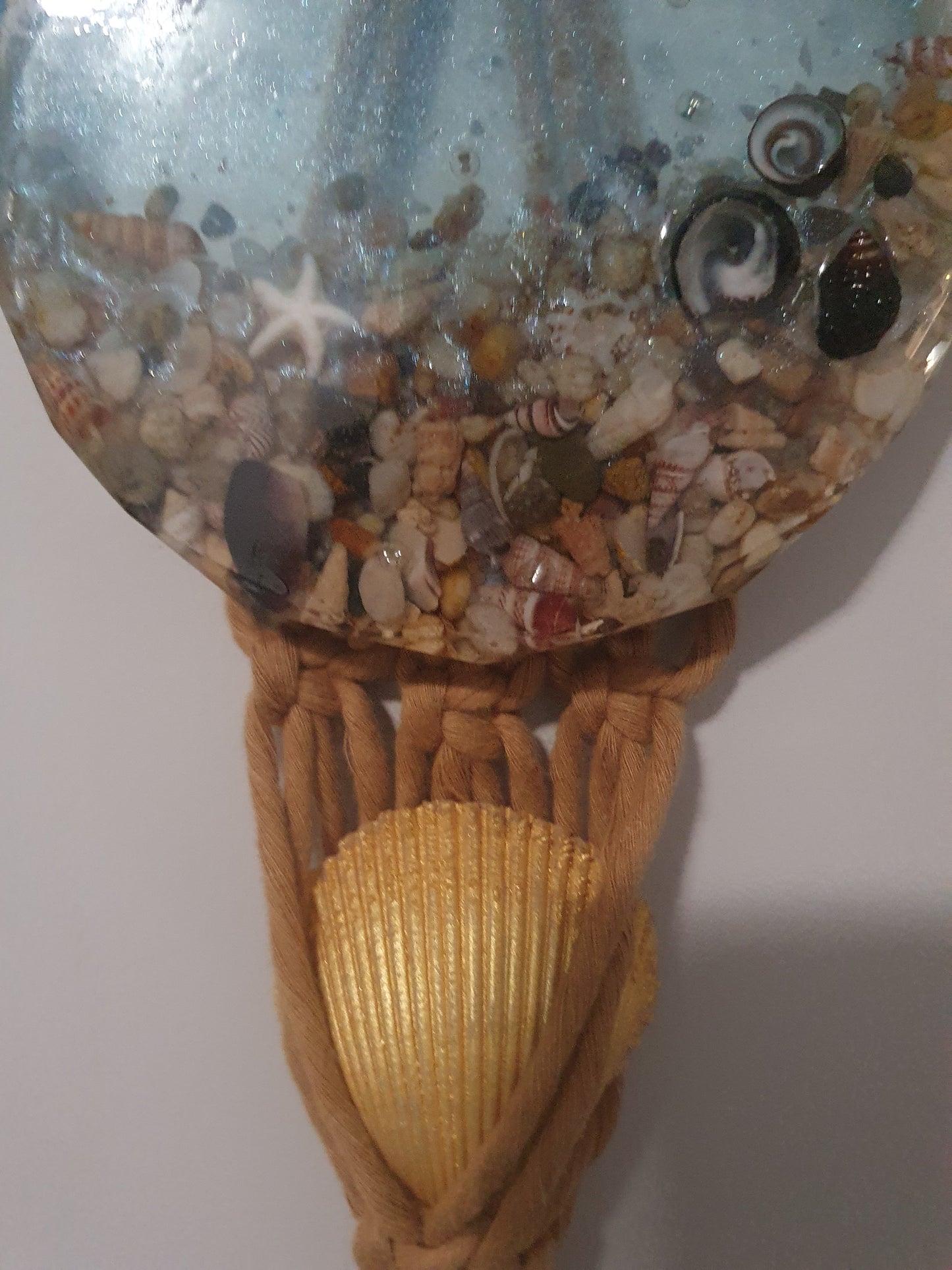 Boho Beach original seascape macrame wall art