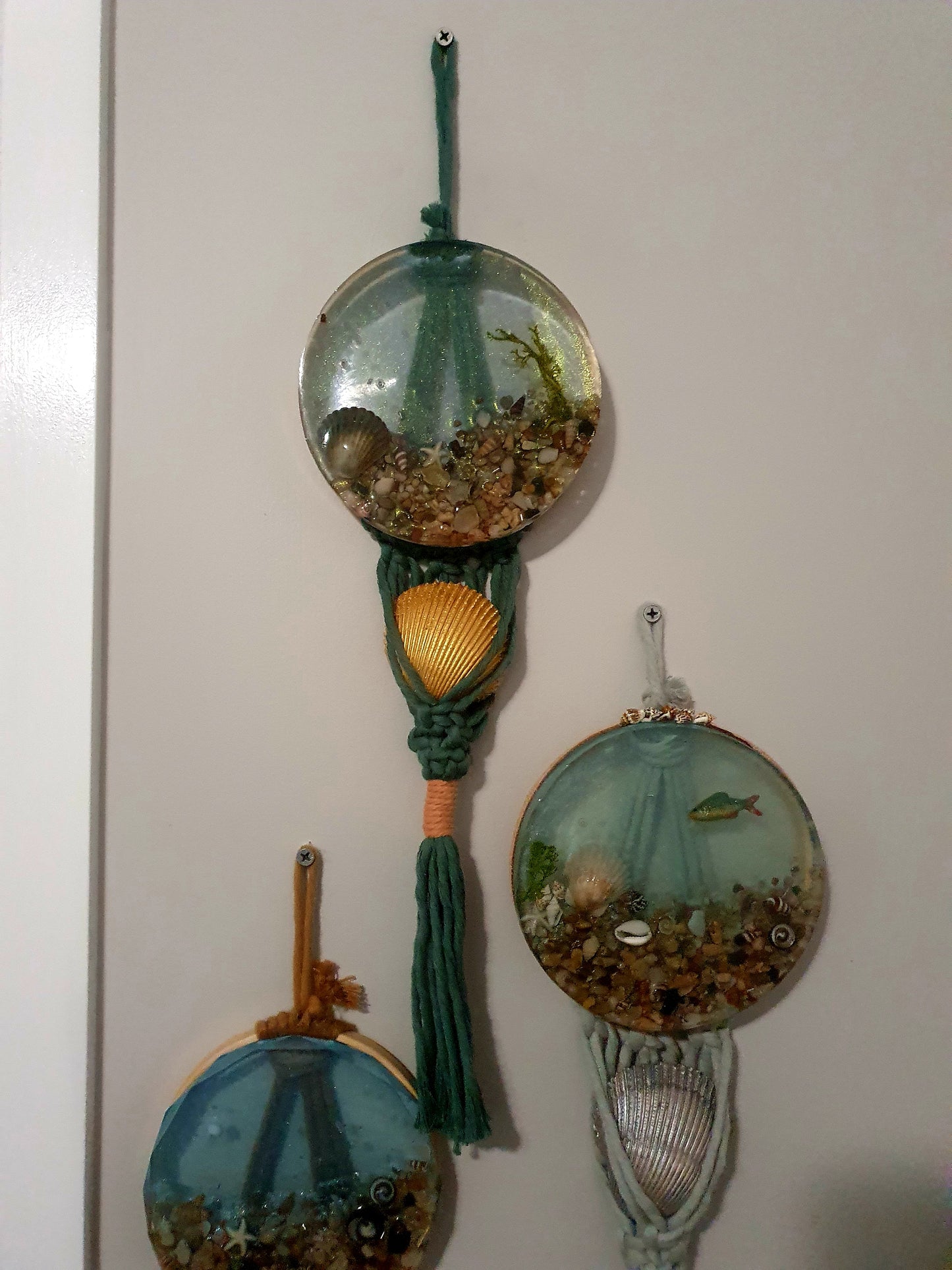 Boho Beach original seascape macrame wall art