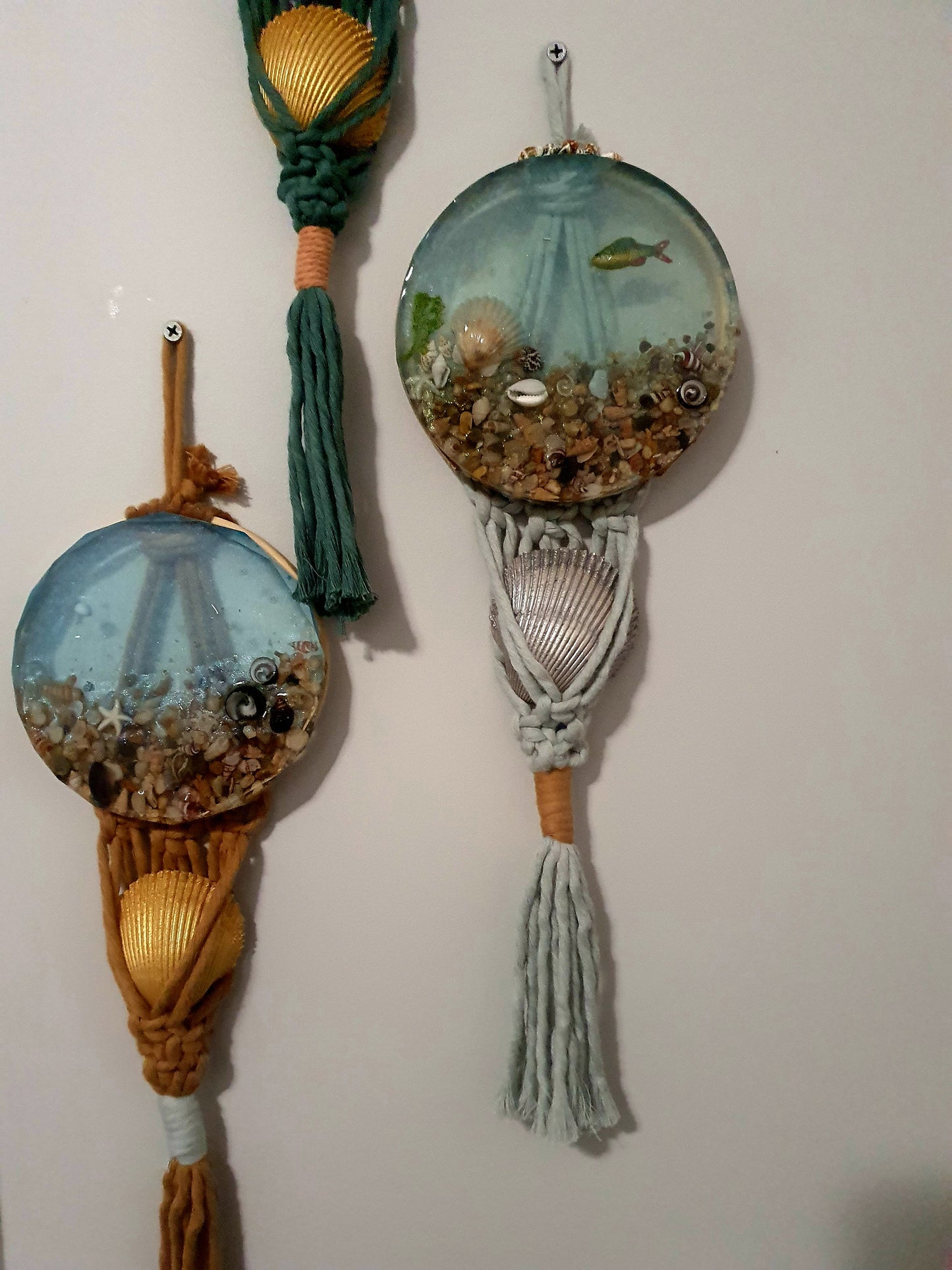 Boho Beach original seascape macrame wall art