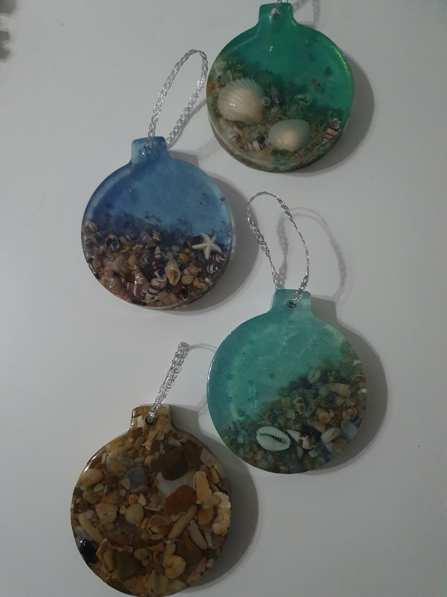 Christmas ornaments - round seascape art for your Christmas tree