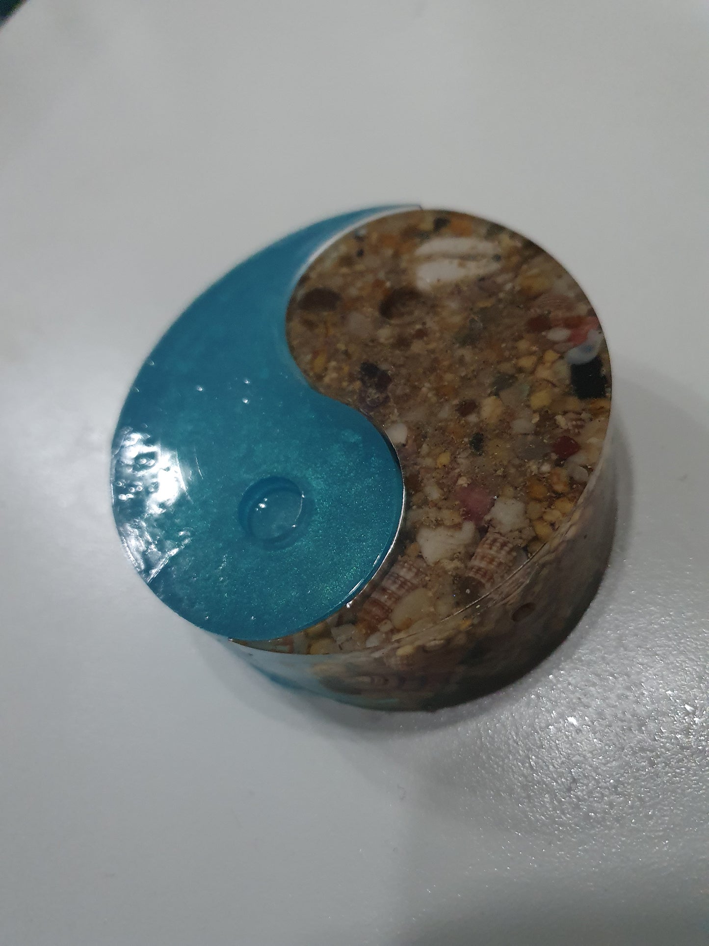 Ocean inspired Yin and Yang (yin-yang/ Yinyang) table decor/ paper weight