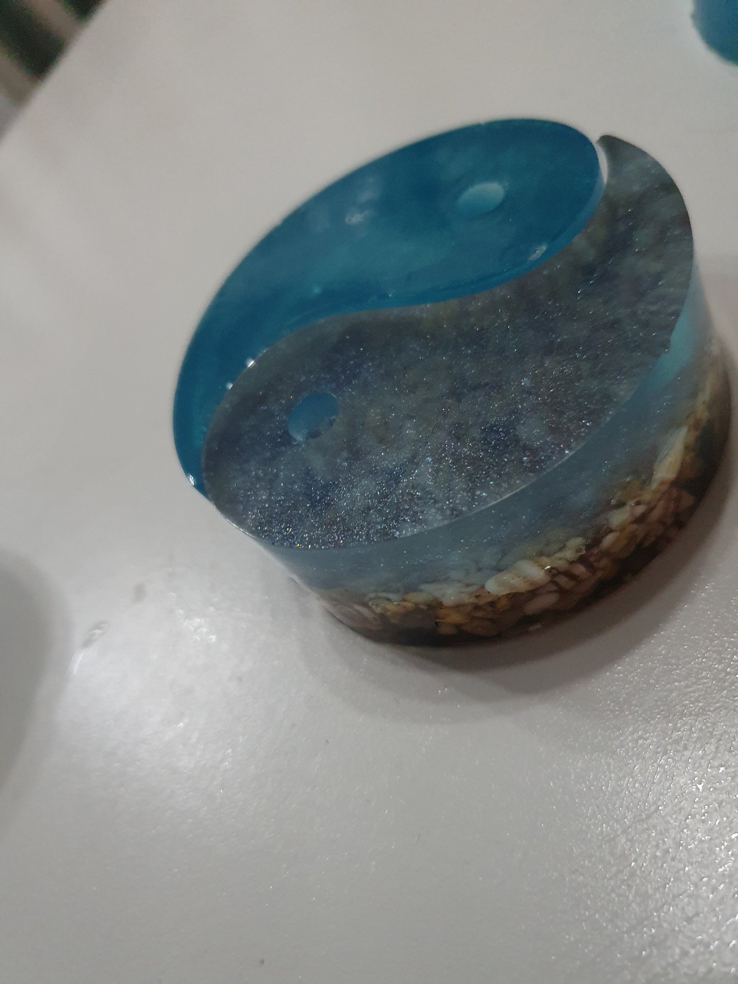 Ocean inspired Yin and Yang (yin-yang/ Yinyang) table decor/ paper weight