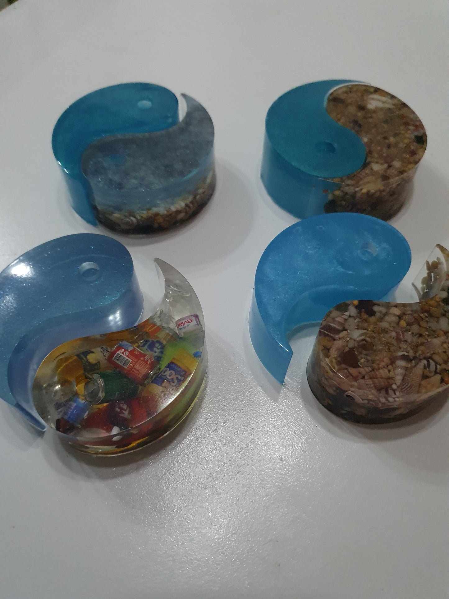 Ocean inspired Yin and Yang (yin-yang/ Yinyang) table decor/ paper weight