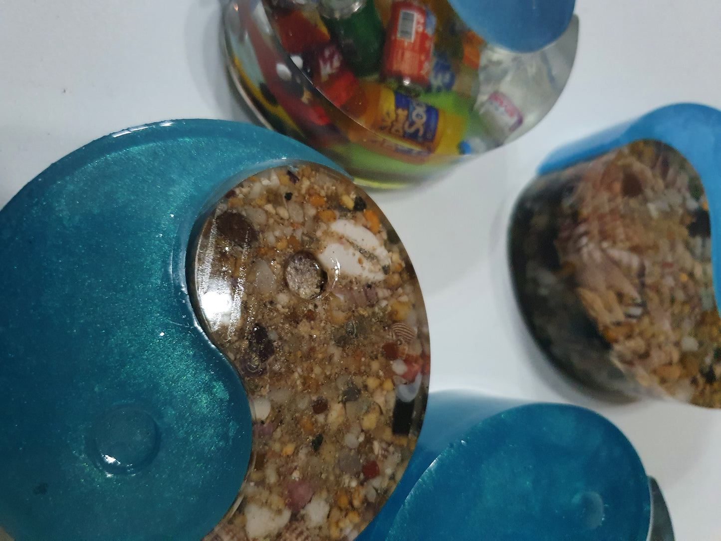 Ocean inspired Yin and Yang (yin-yang/ Yinyang) table decor/ paper weight