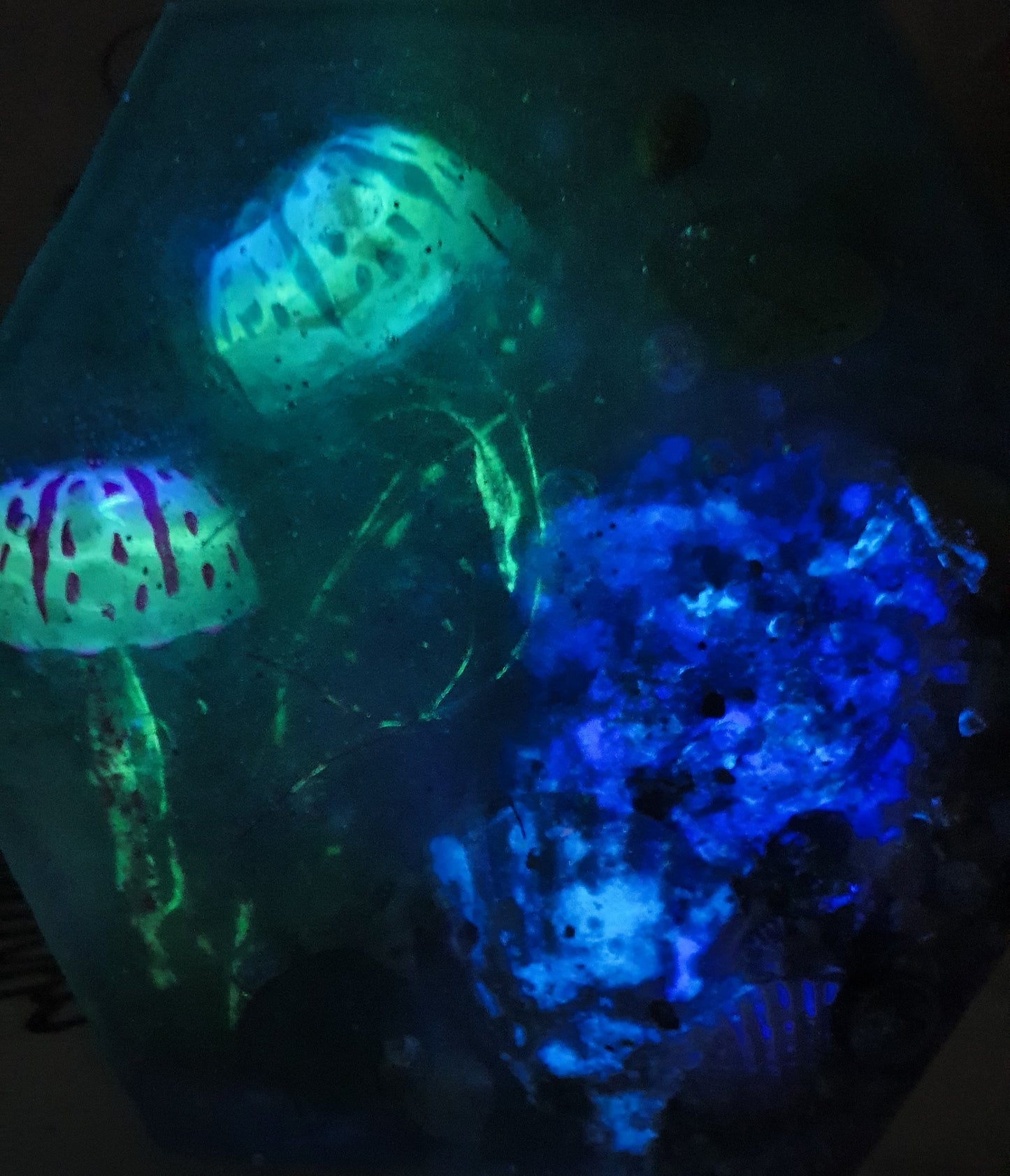 Jellyfish table art/ table lamp with bioluminescent magic