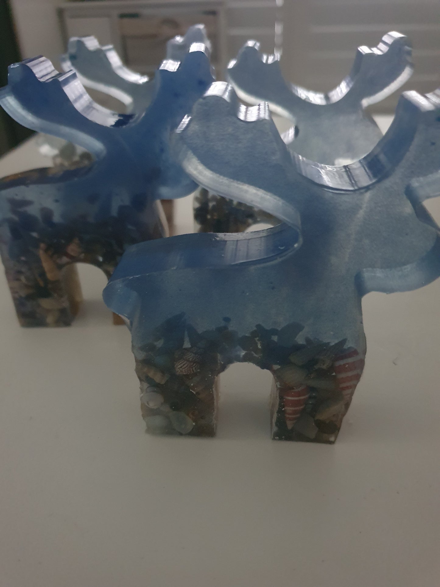 Beach Christmas table decor - Reindeer