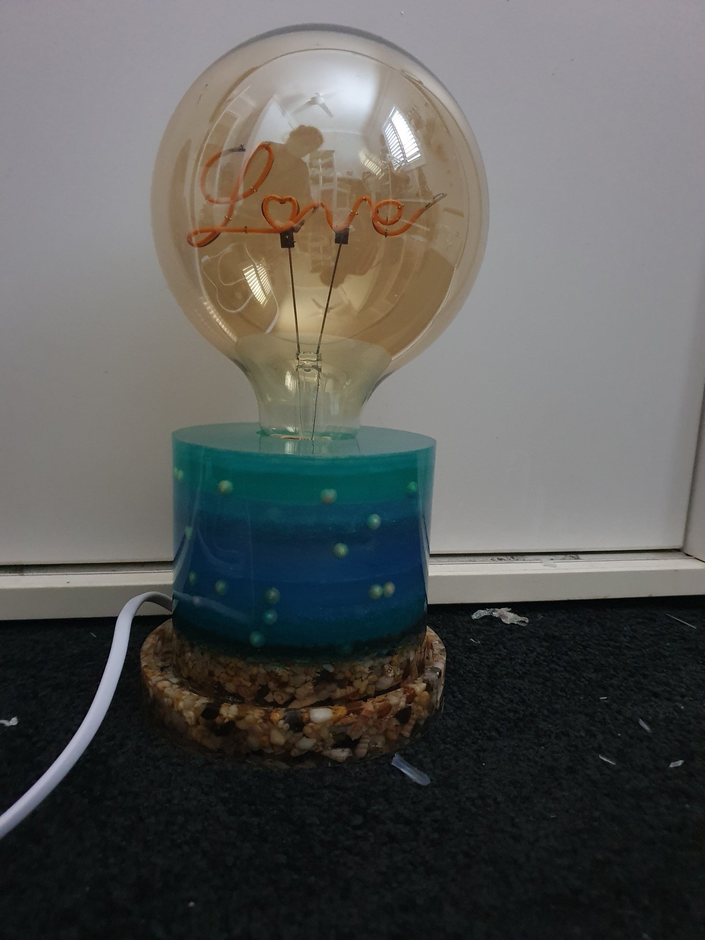 Love the turquoise blues - Round love lamp