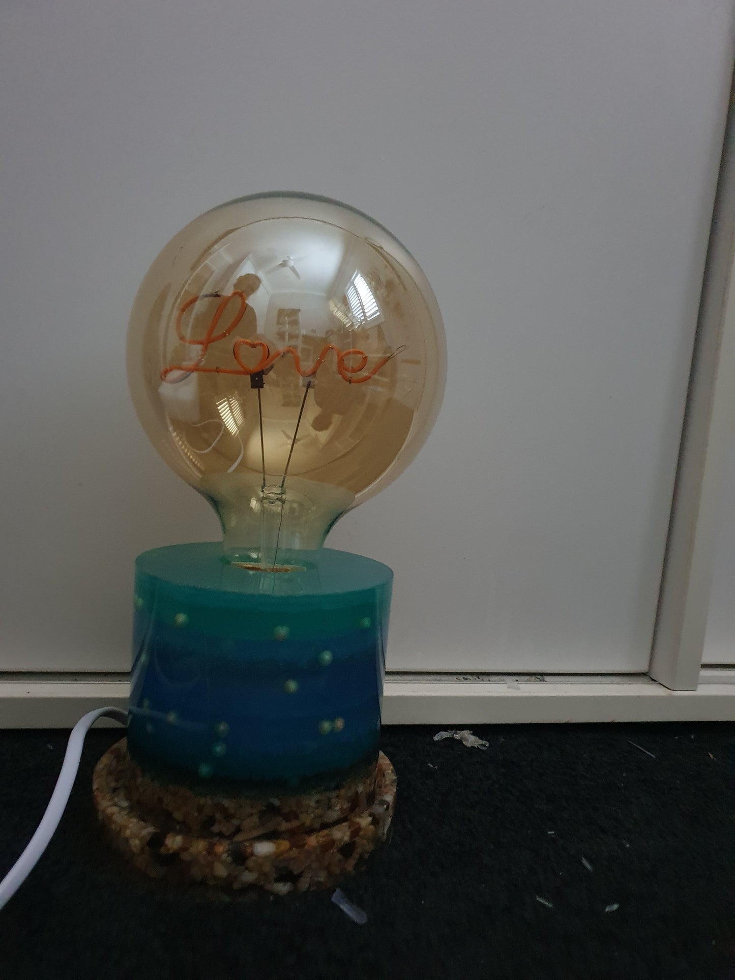 Love the turquoise blues - Round love lamp