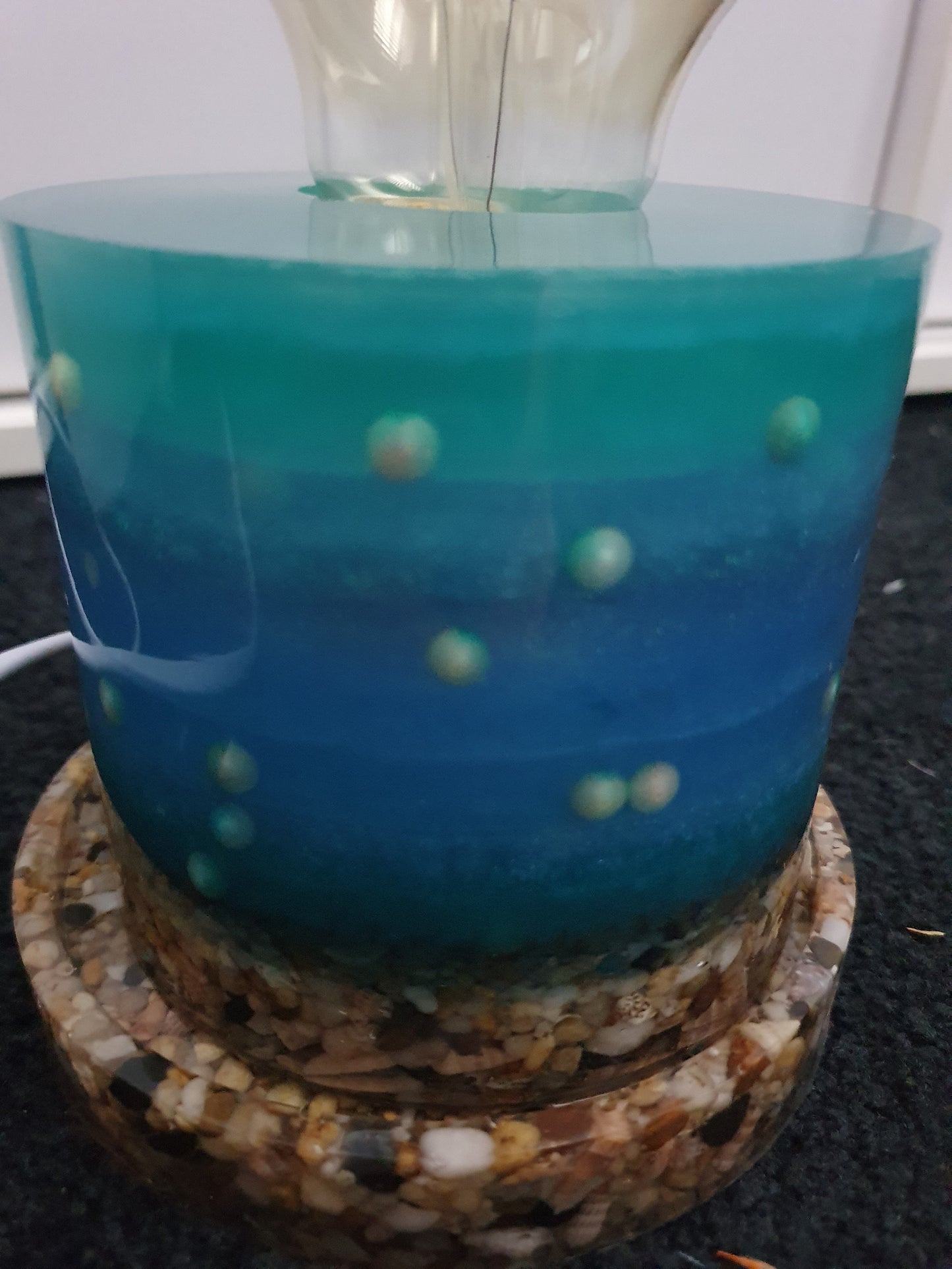 Love the turquoise blues - Round love lamp