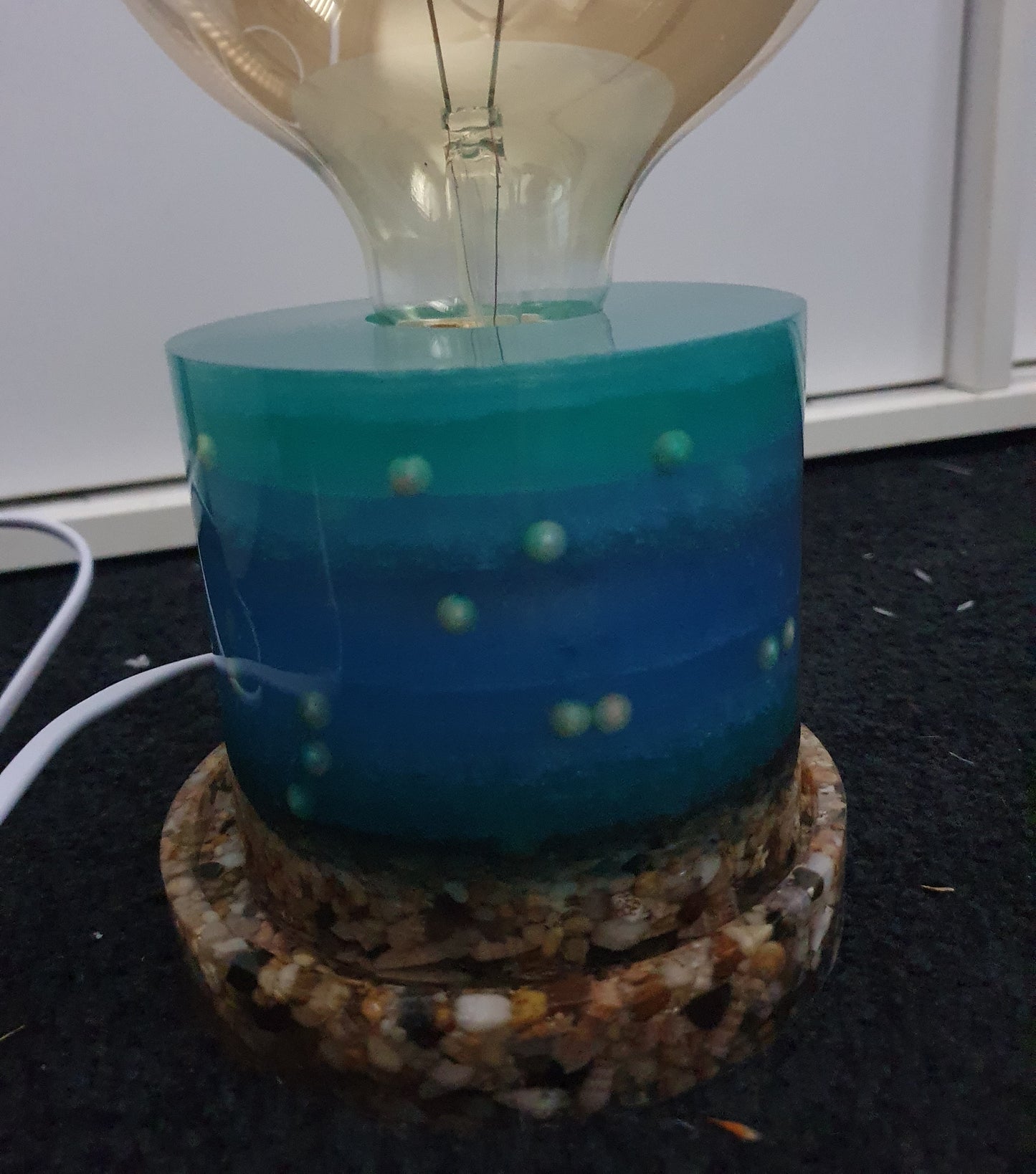 Love the turquoise blues - Round love lamp