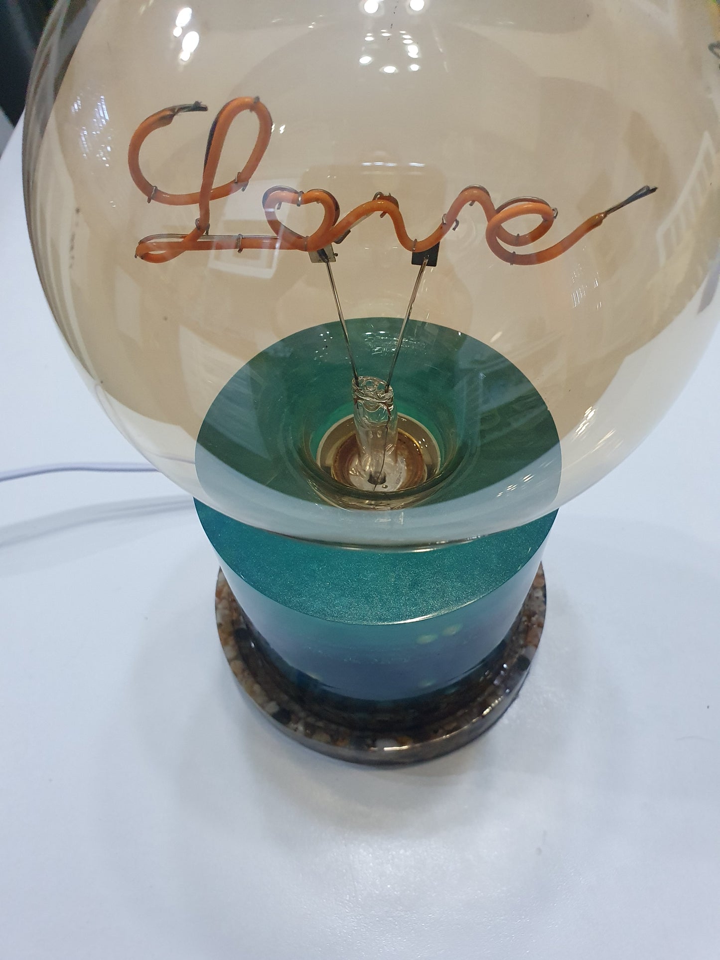 Love the turquoise blues - Round love lamp