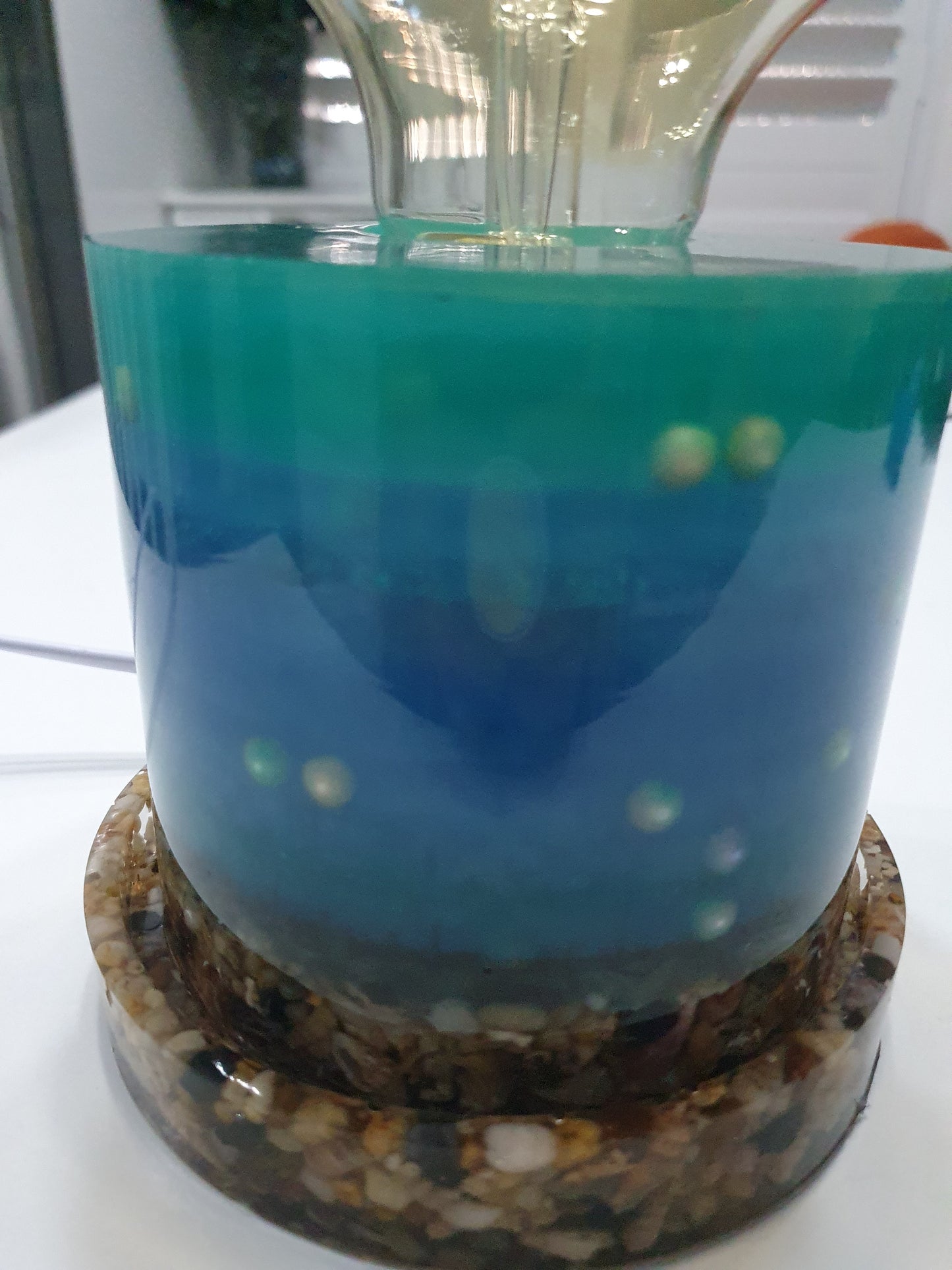 Love the turquoise blues - Round love lamp