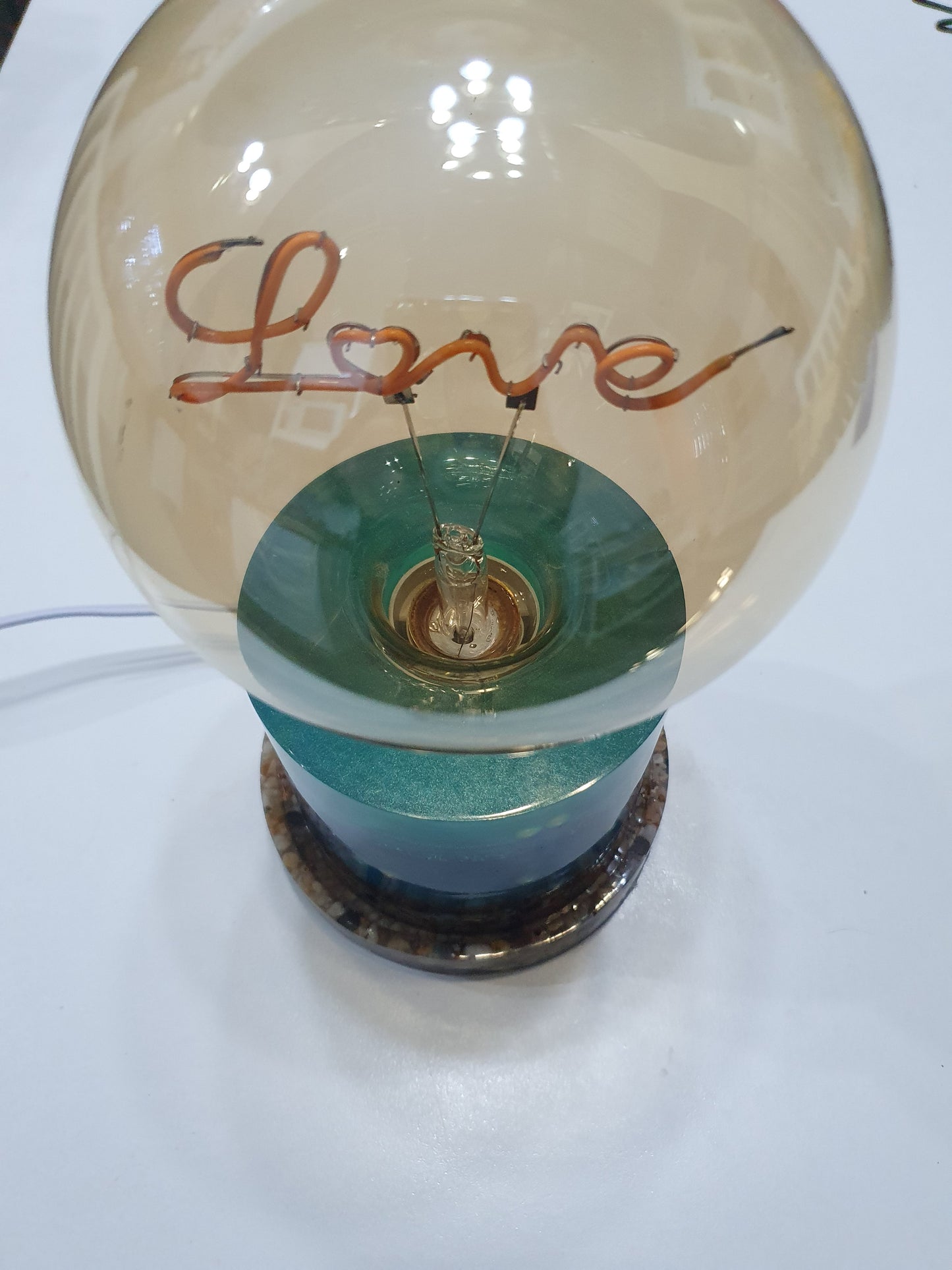 Love the turquoise blues - Round love lamp