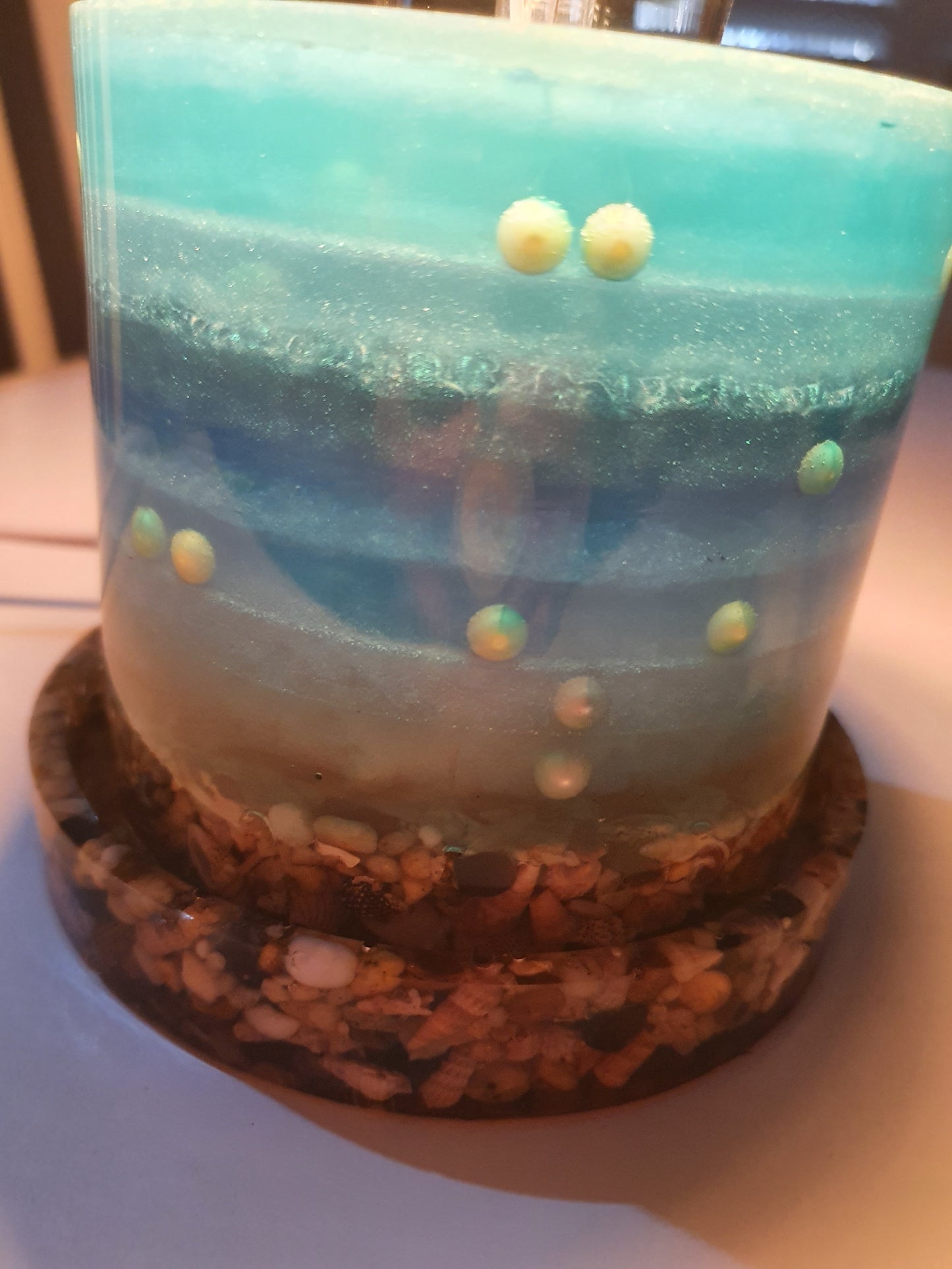 Love the turquoise blues - Round love lamp