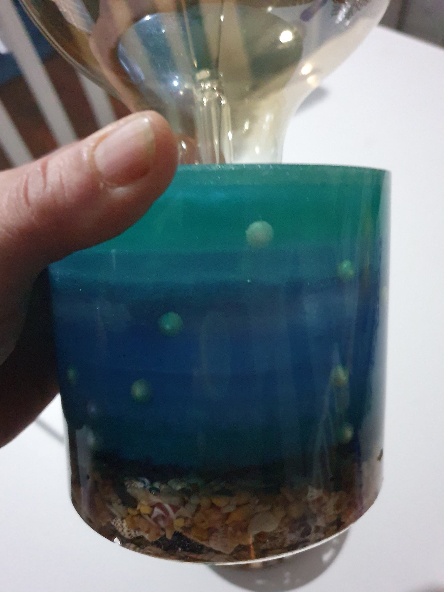 Love the turquoise blues - Round love lamp