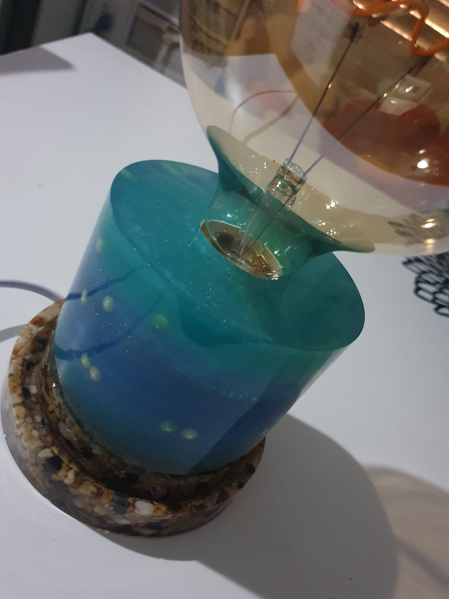 Love the turquoise blues - Round love lamp