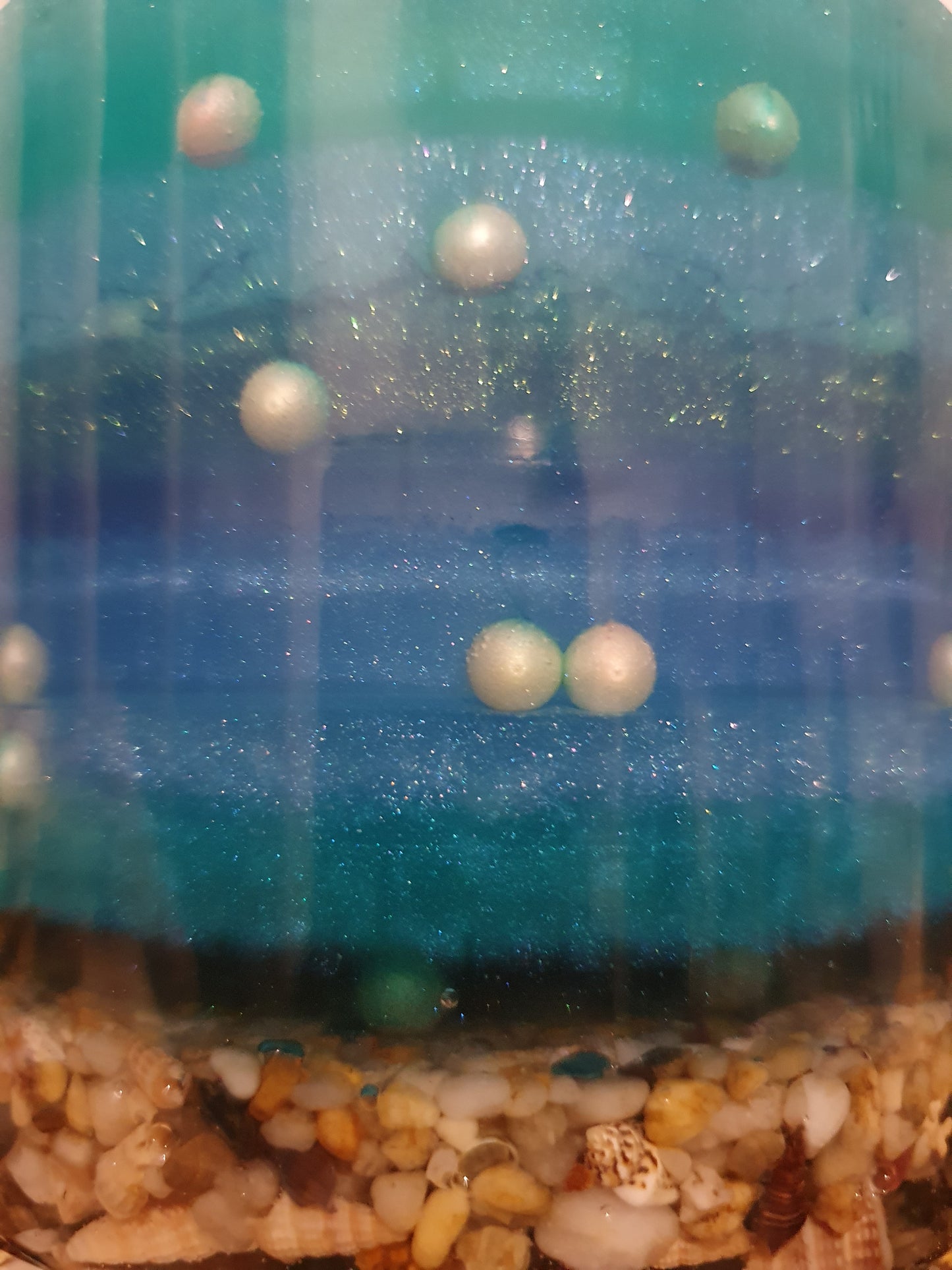 Love the turquoise blues - Round love lamp