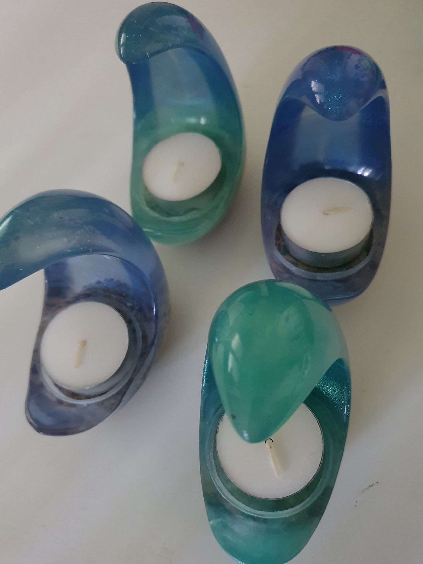 Ocean wave tealight candle holder