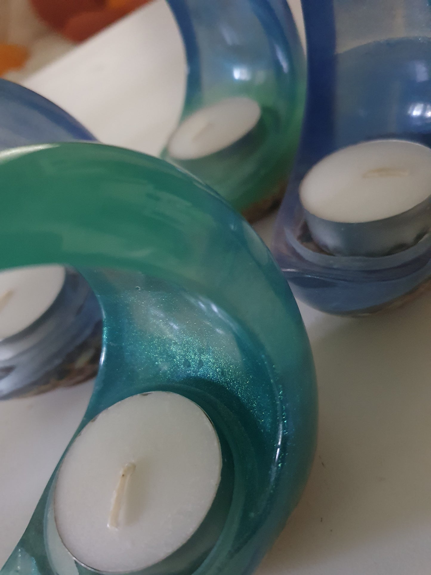 Ocean wave tealight candle holder