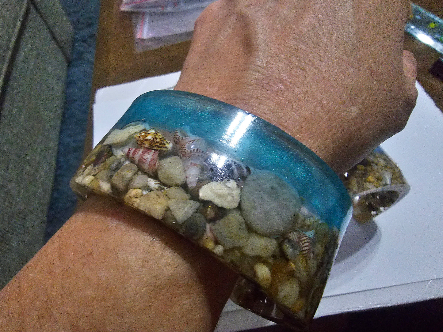 Seascape bangle - original art for your wrist