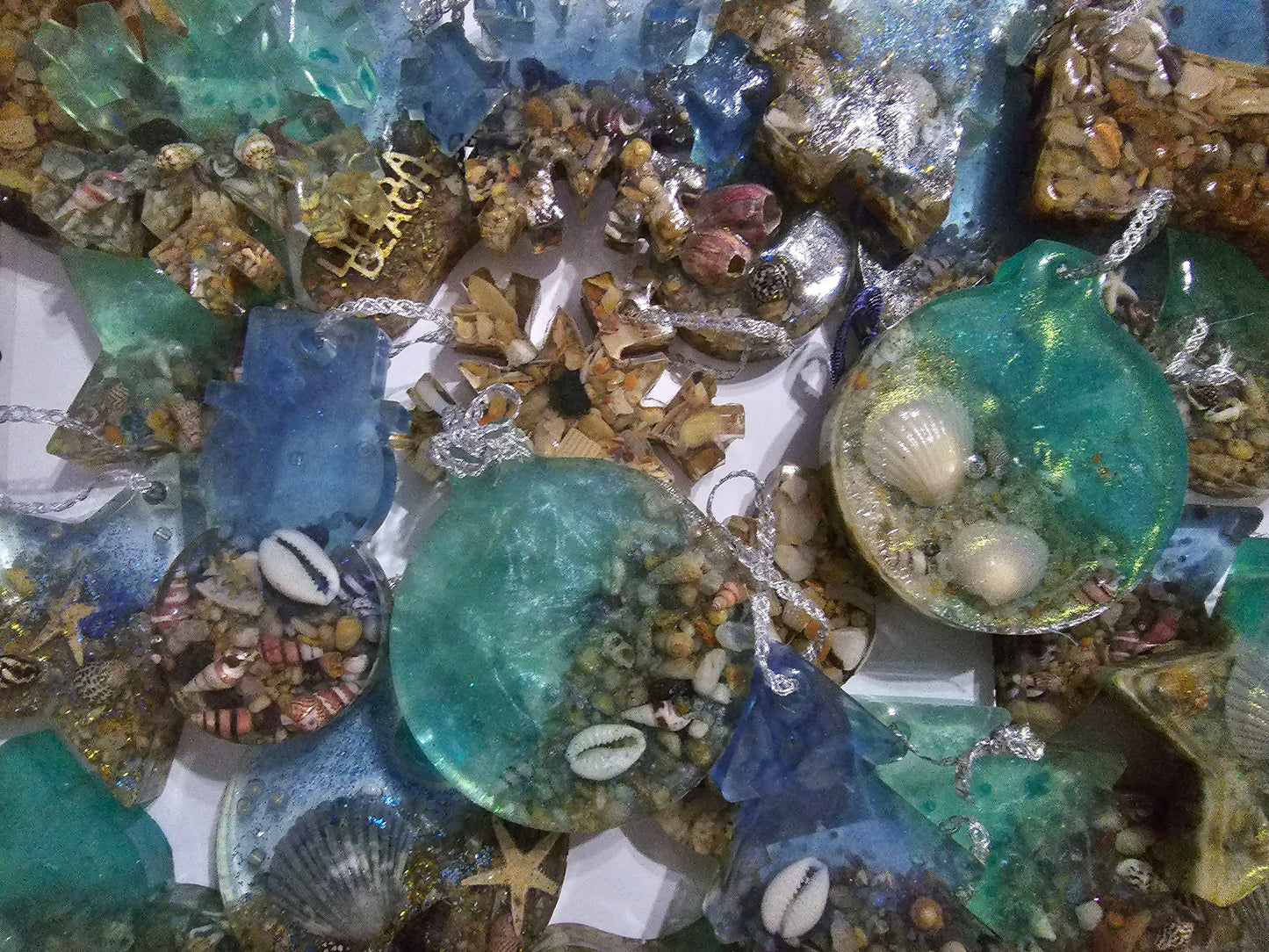 Christmas ornaments - round seascape art for your Christmas tree