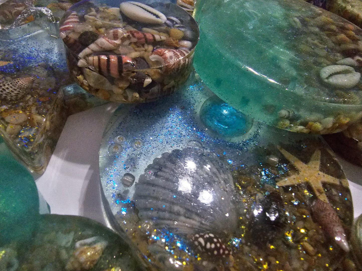 Christmas ornaments - round seascape art for your Christmas tree