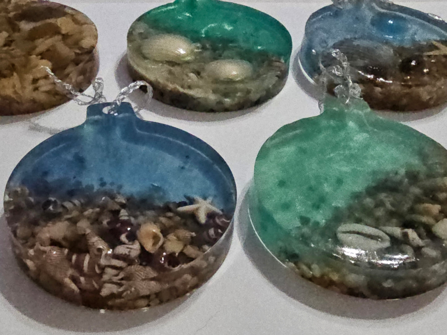Christmas ornaments - round seascape art for your Christmas tree